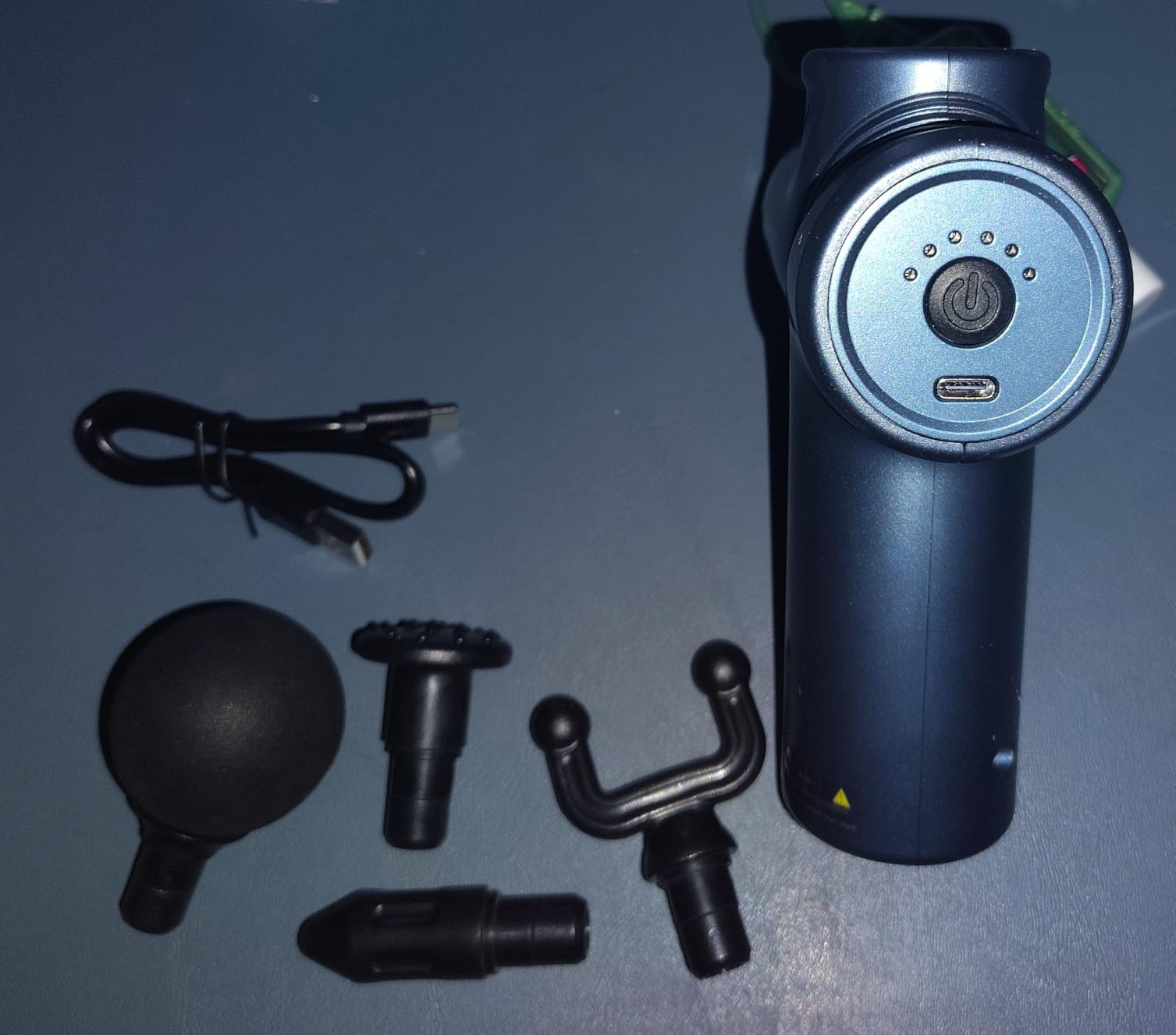 LEERCON Massage Gun Deep Tissue Mini Muscle Massager for Pain Relief, Blue | Small Portable Handheld Massager Gun, Back and Neck Massager for Pain Relief, 6 Speed & 4 Heads, Birthday Gifts for Men Dad customer photo 2