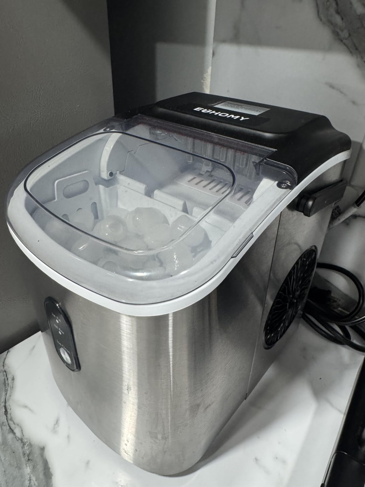 EUHOMY Ice Maker Countertop with Handle, 9 Ice Cubes Ready in 6 Mins customer photo 1