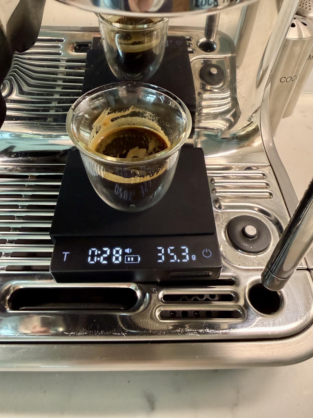 MHW-3BOMBER Mini Coffee Scale with Timer, Rechargeable Espresso Scale with Gravity Sensing, 2kg/0.1g Precision Scale for Espresso & Pour-Over Coffee, Portable Digital Kitchen Scale, 2.0 Mini Black customer photo 2