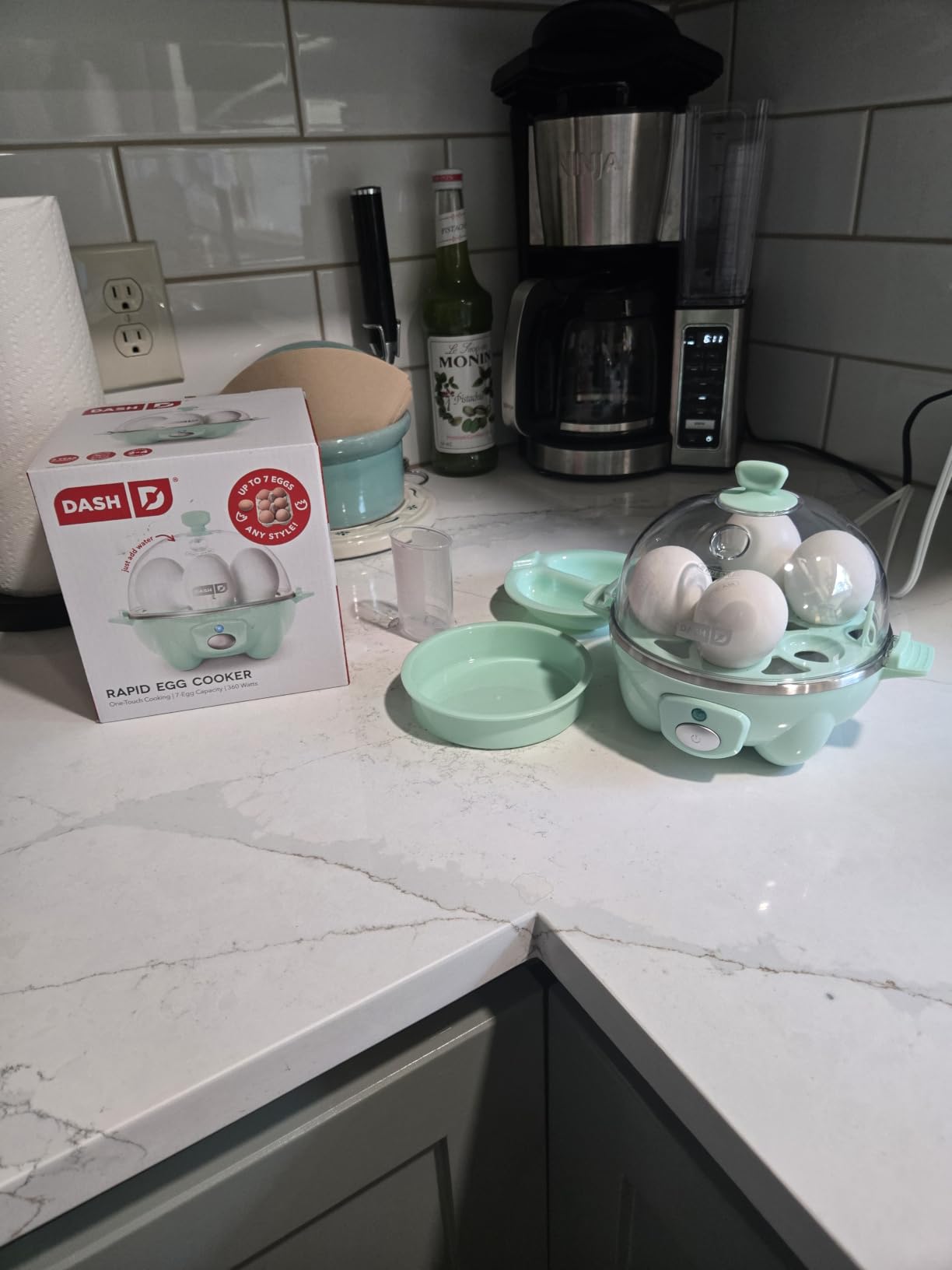 Dash Rapid Egg Cooker, 7 Hard Boiled Eggs, Cream | Electric Egg Poacher, Boiler, Steamer & Omelette Maker Machine, Soft or Poached Eggs for Breakfast, Auto Shut-Off, BPA-Free customer photo 1