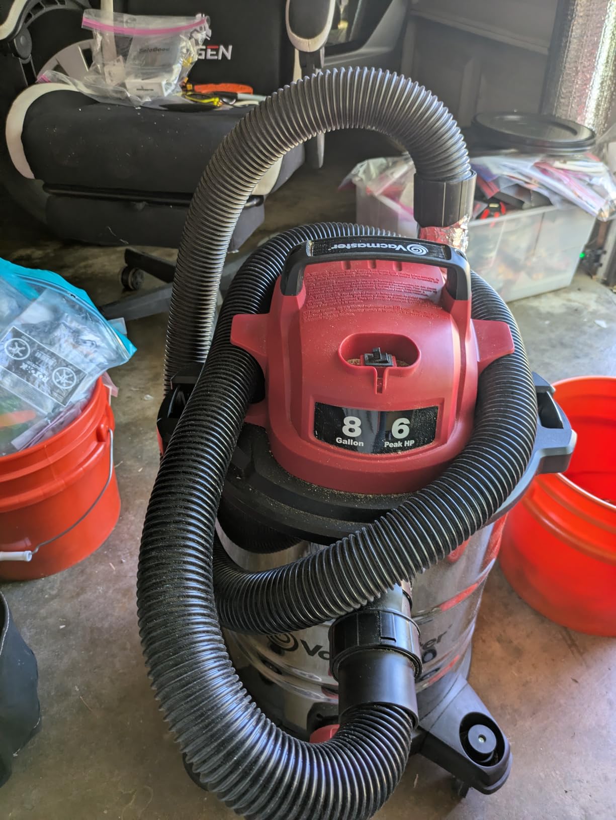 Vacmaster VOC812SF 1101 8-Gal 6 Peak HP Stainless Steel Wet/Dry Vac Red customer photo 2