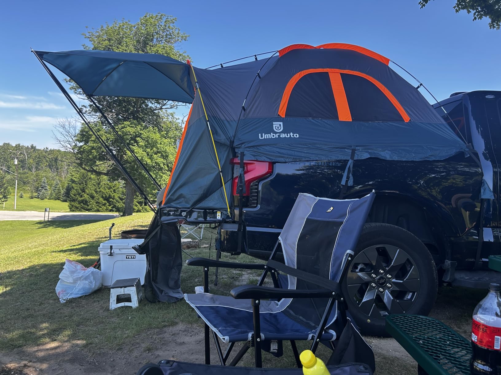 Umbrauto Truck Bed Tent with Awning: 5.5-5.8FT PU3000mm Waterproof Tailgate Pickup Truck Tents, Easy Set-up for 2 Person, Fits Full Size Short Bed, Chevy, Dodge, Ford, GMC, Green customer photo 1