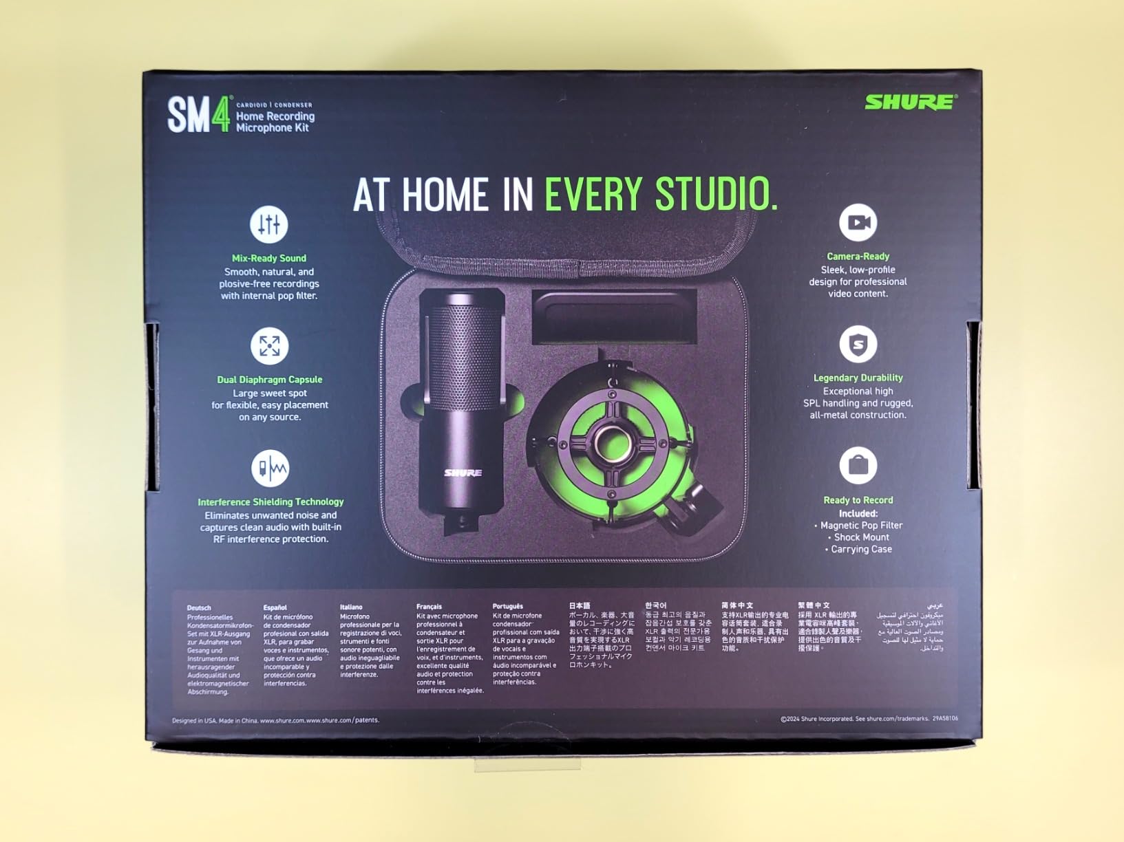 Shure SM4 XLR Studio Condenser Microphone Kit for Recording - Home-studio condenser mic with mix-ready audio, all-metal build, detachable magnetic pop filter and shock mount customer photo 2
