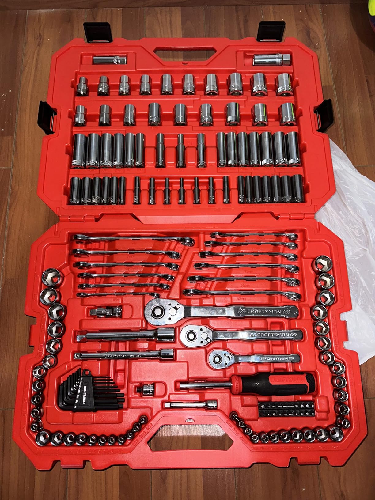 CRAFTSMAN Socket Set, 159 Piece Socket Wrench Set Mechanics Tools 1/4-in., 3/8-in., and 1/2-in(, 6 Point and 12 Point, 90-Tooth (CMMT12125) customer photo 2