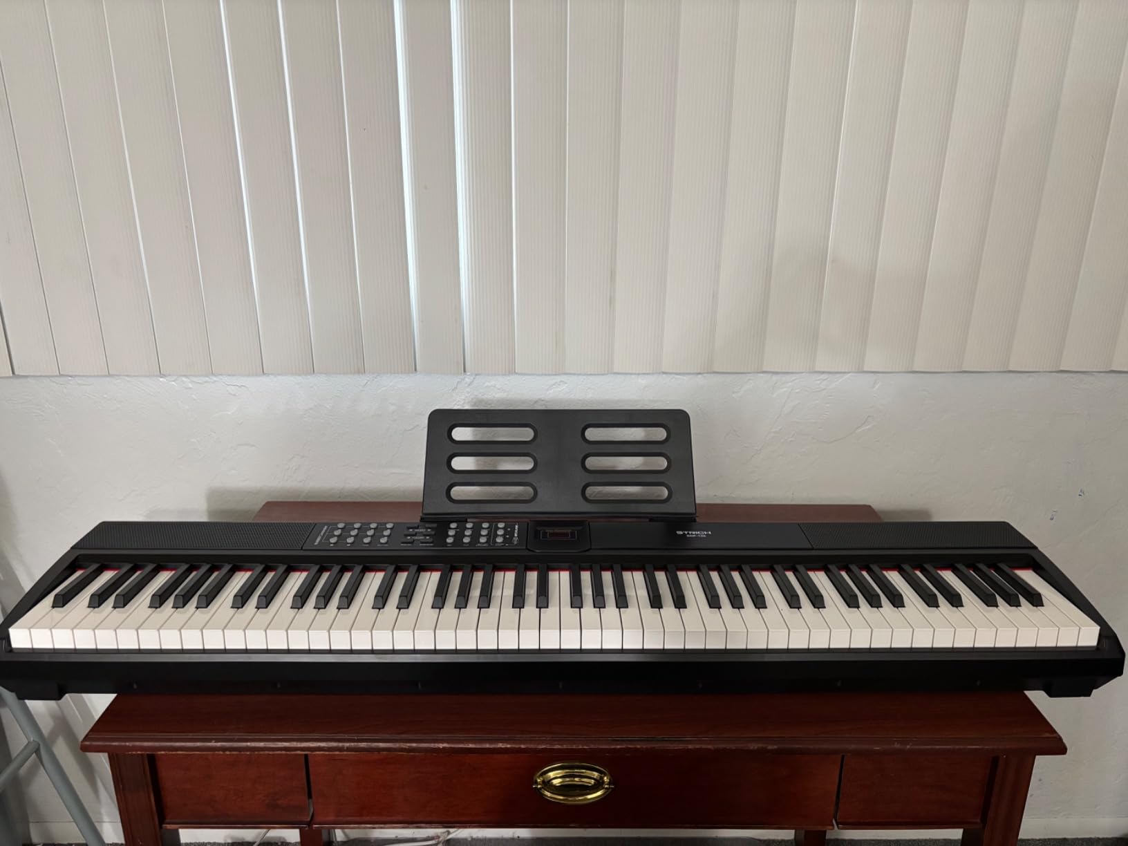 STRICH 88 Keys Weighted Keyboard Piano with Stand & Sustain Pedal, Hammer-Action Digital Piano, Full-size Electric Piano Keyboard Supports USB-MIDI/Wireless Connect, 15W×2 Built-In Speakers, SDP-120 customer photo 1