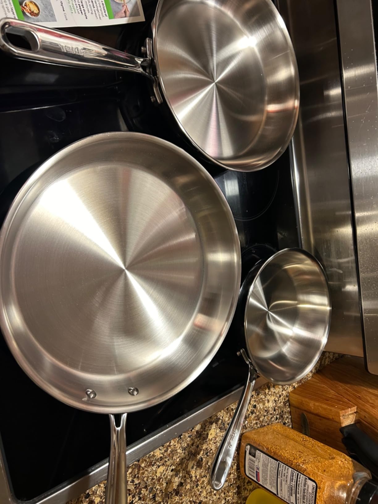 T-fal Pro Tri-Ply Stainless Steel 10-Piece Induction Cookware Set | NSF-certified, oven safe to 500F, glass lids to 350F, measuring marks inside, all cooktops including induction customer photo 1