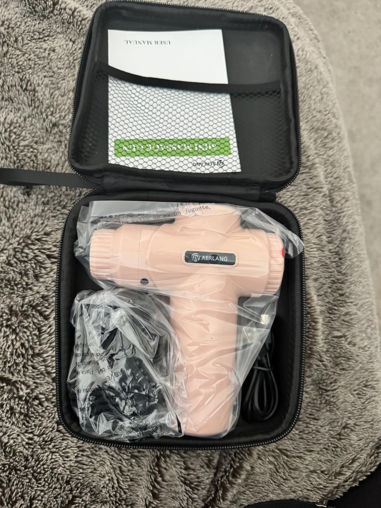 AERLANG Birthday Gifts for Women Mini Portable Massage Gun Deep Tissue Pink | Muscle Massager Handheld Percussion travel Massage Gun with 6 Heads for Back pain relief Comes with a carrying case customer photo 1