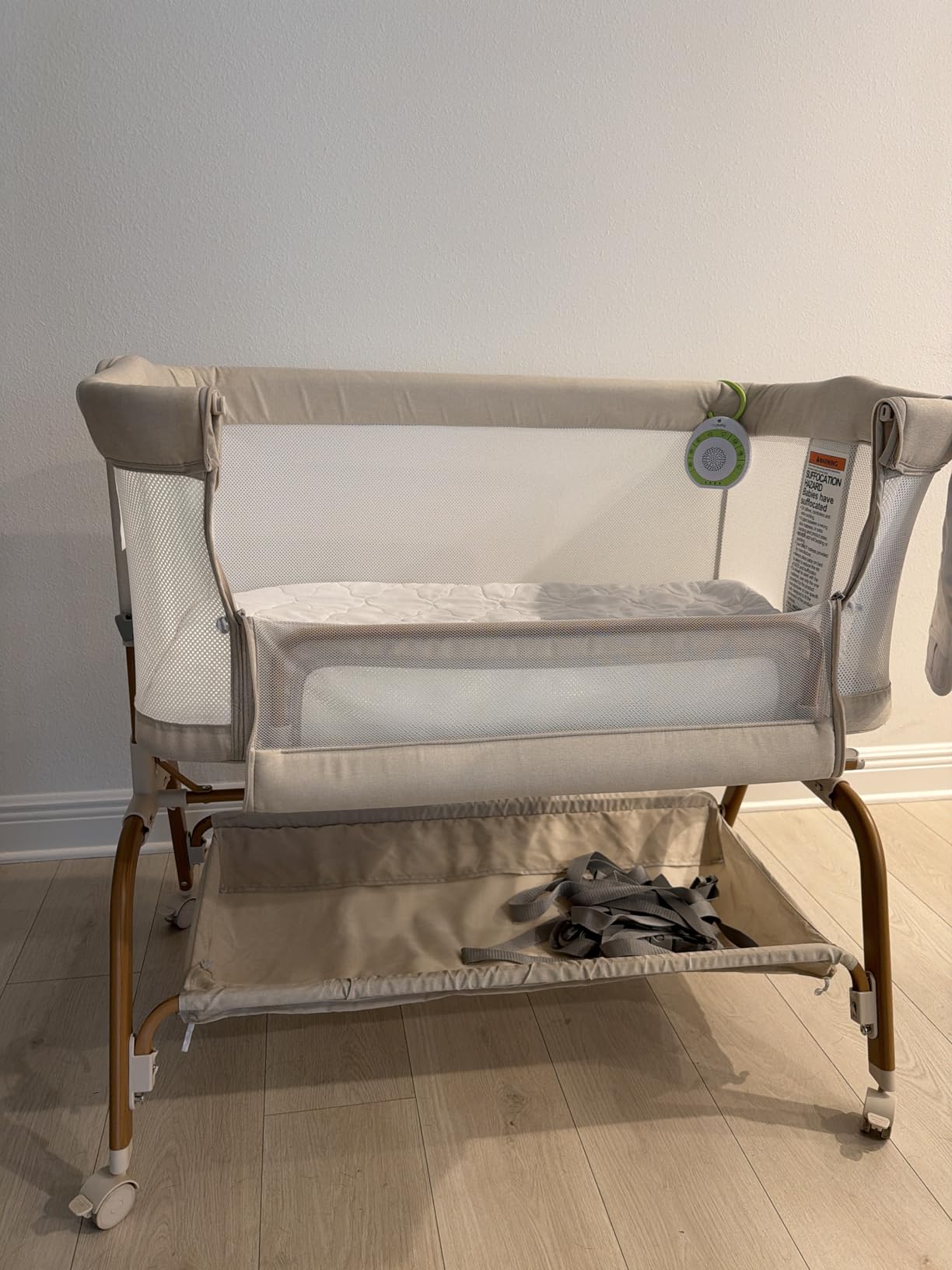 BabyBond Bassinet Bedside Crib, Stable and Secure Crib for Newborns, Beige | 3-in-1 Baby Bassinet Bedside Sleeper with Mattress and Sheet, Anti-Reflux, Full-Mesh Sides, 6-Height Adjustable customer photo 2