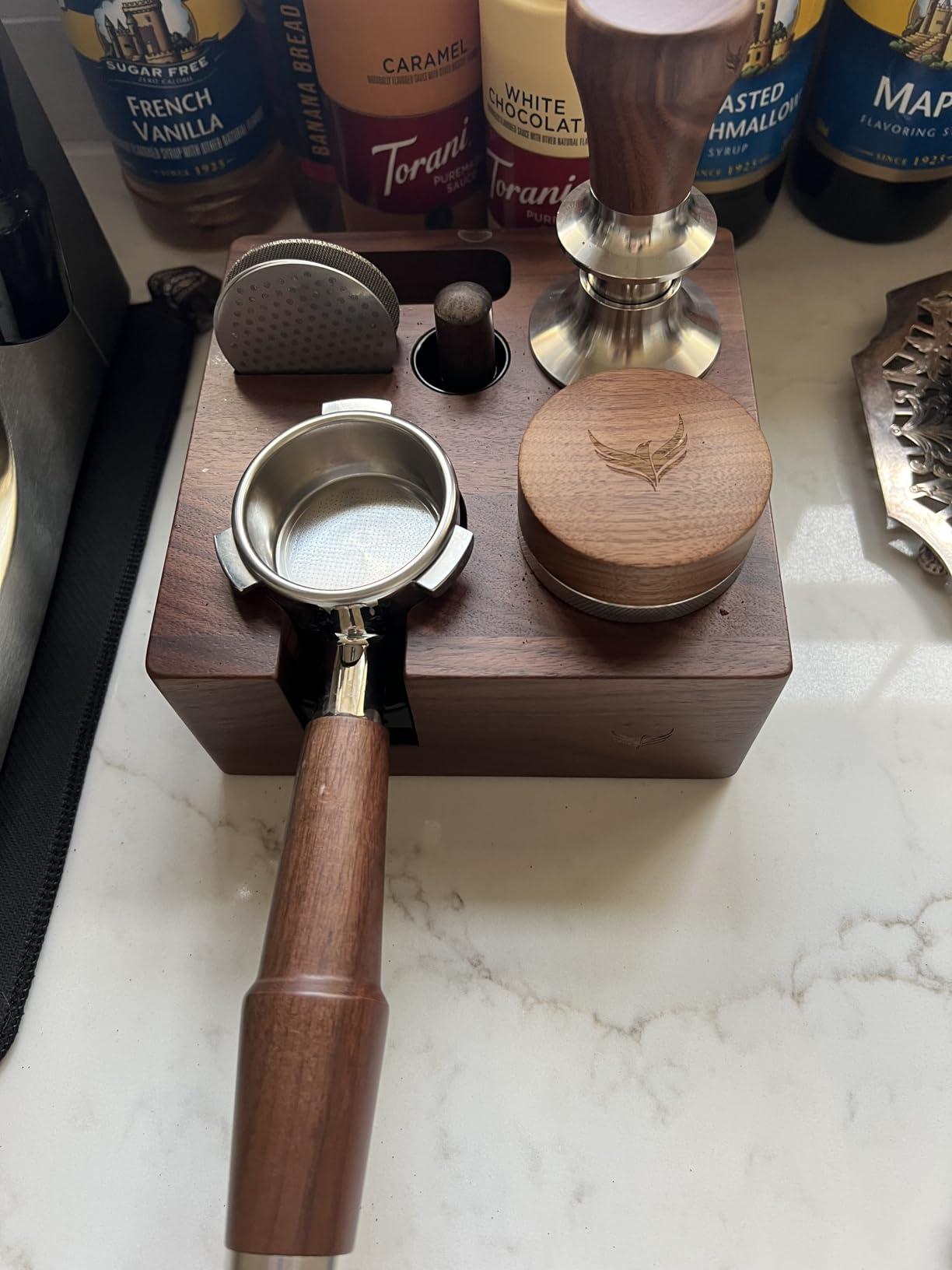 Walnut Espresso Tamping Station 54mm for Breville | Barista Express, Pro, Touch, Bambino Plus - Portafilter Holder and Coffee Station Organiser customer photo 2