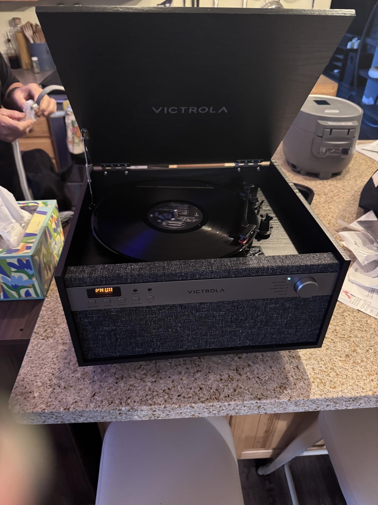 Victrola Century - 6-in-1 Bluetooth Record Player - Natural | Mid-century music center plays vinyl, CD, cassette and aux, VINYLSTREAM streams records to Bluetooth speakers customer photo 1