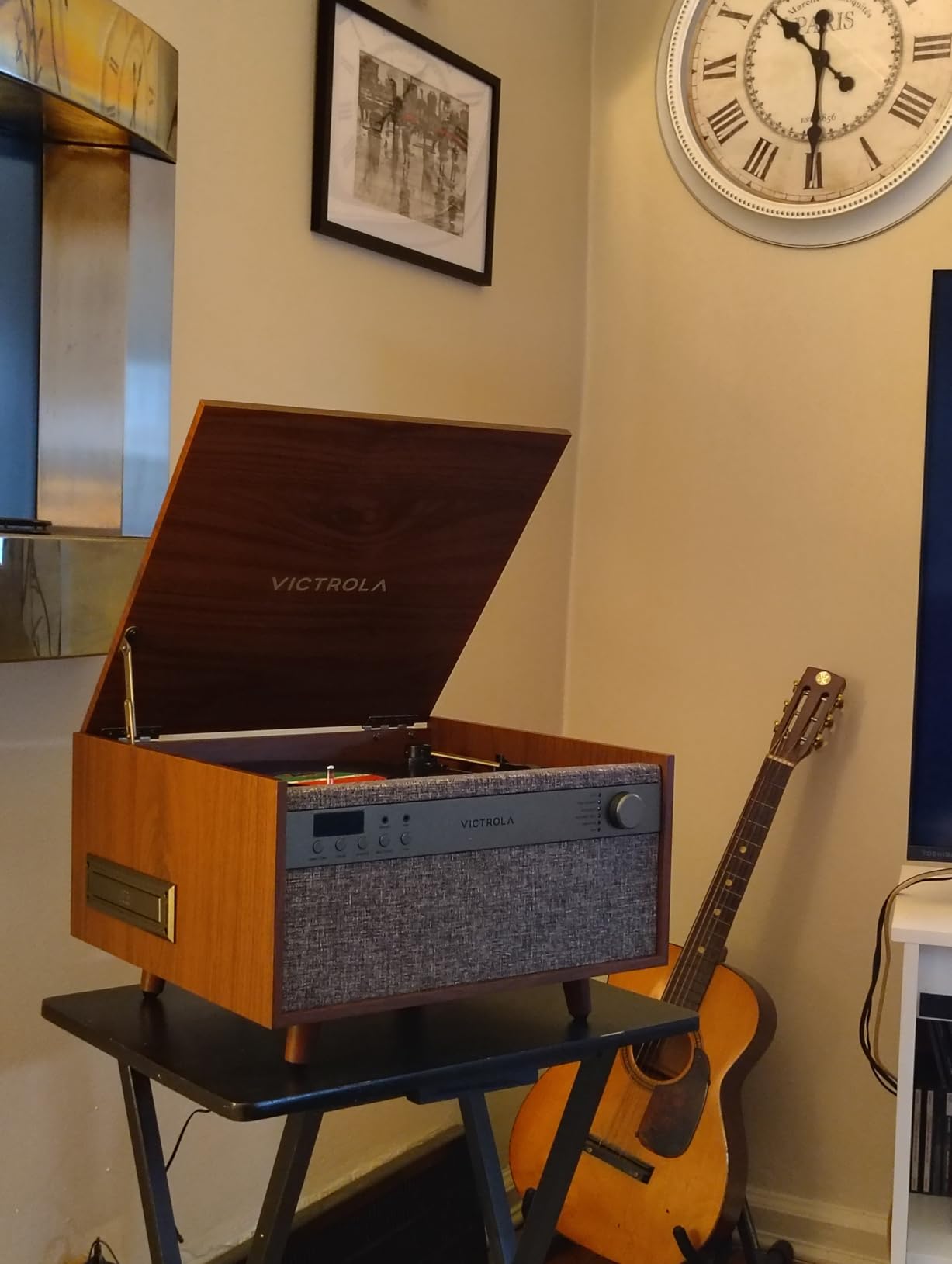 Victrola Century - 6-in-1 Bluetooth Record Player - Natural | Mid-century music center plays vinyl, CD, cassette and aux, VINYLSTREAM streams records to Bluetooth speakers customer photo 2