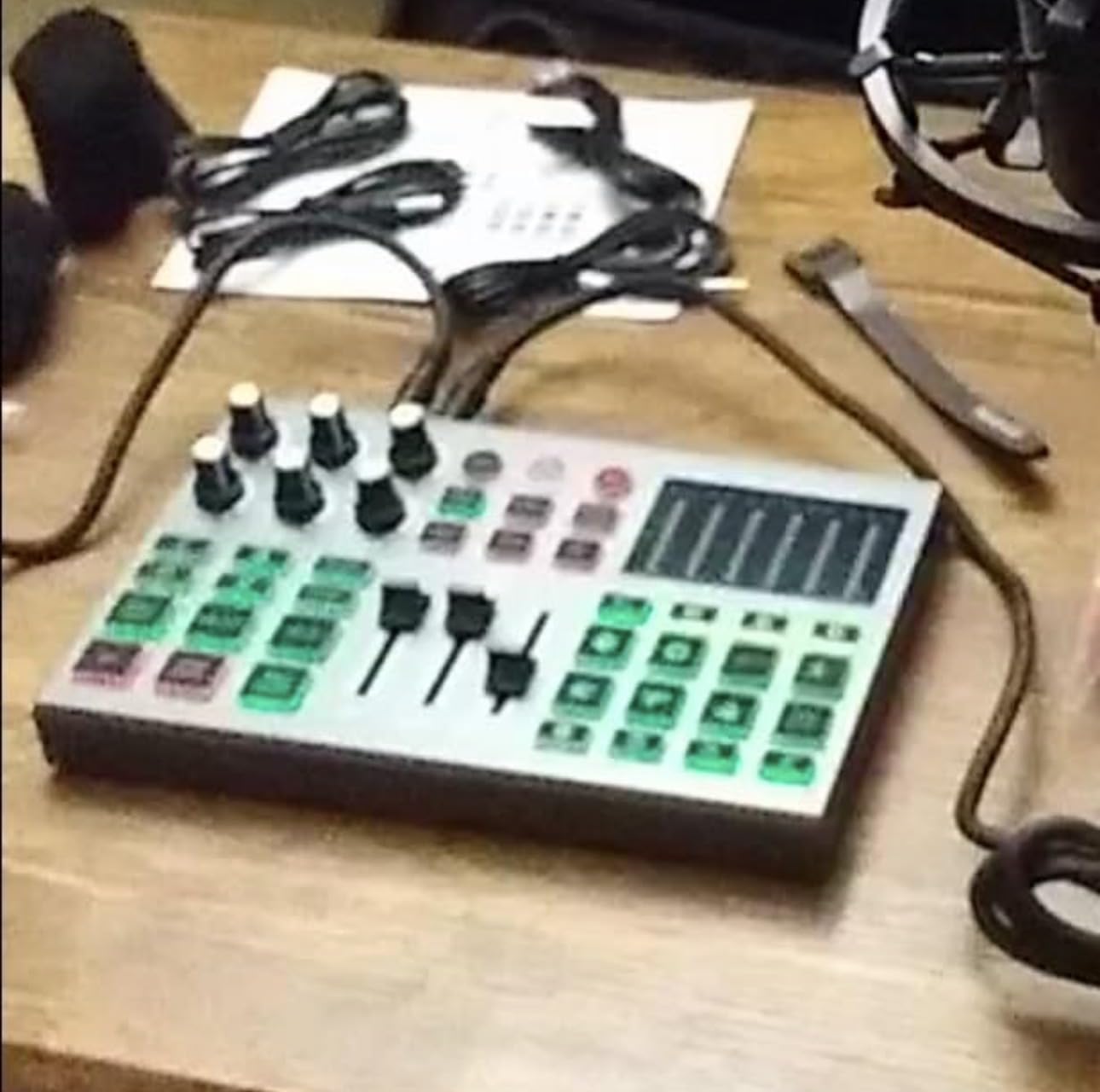 Podcast Equipment Bundle for 2, Audio Interface Mixer with Condenser Microphones, Noise Cancellation, Voice Change, 48V Phantom for Podcasting, Streaming, Recording, Gaming, TikTok, PC, Phone (V1) customer photo 1