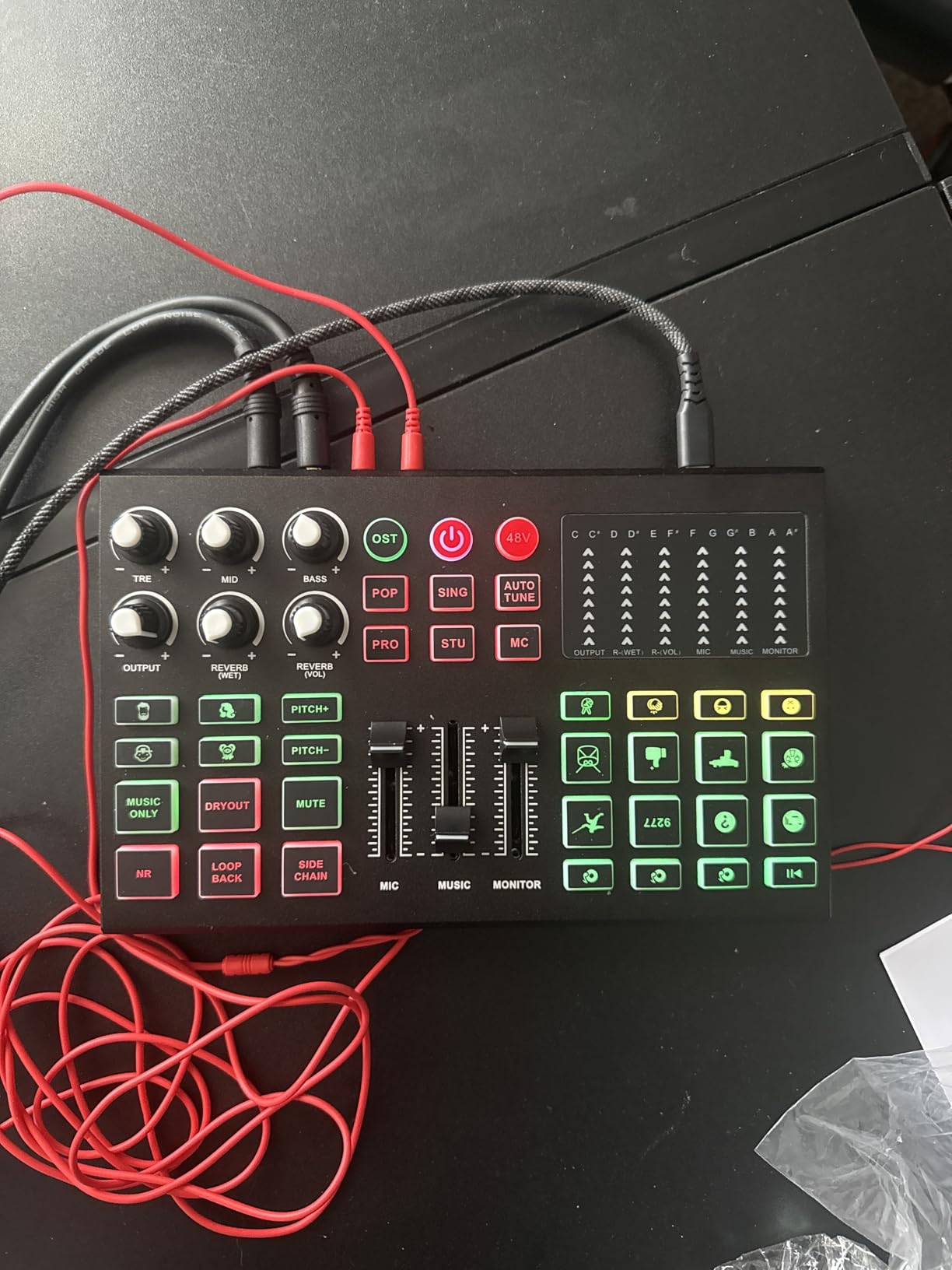 Podcast Equipment Bundle for 2, Audio Interface Mixer with Condenser Microphones, Noise Cancellation, Voice Change, 48V Phantom for Podcasting, Streaming, Recording, Gaming, TikTok, PC, Phone (V1) customer photo 2
