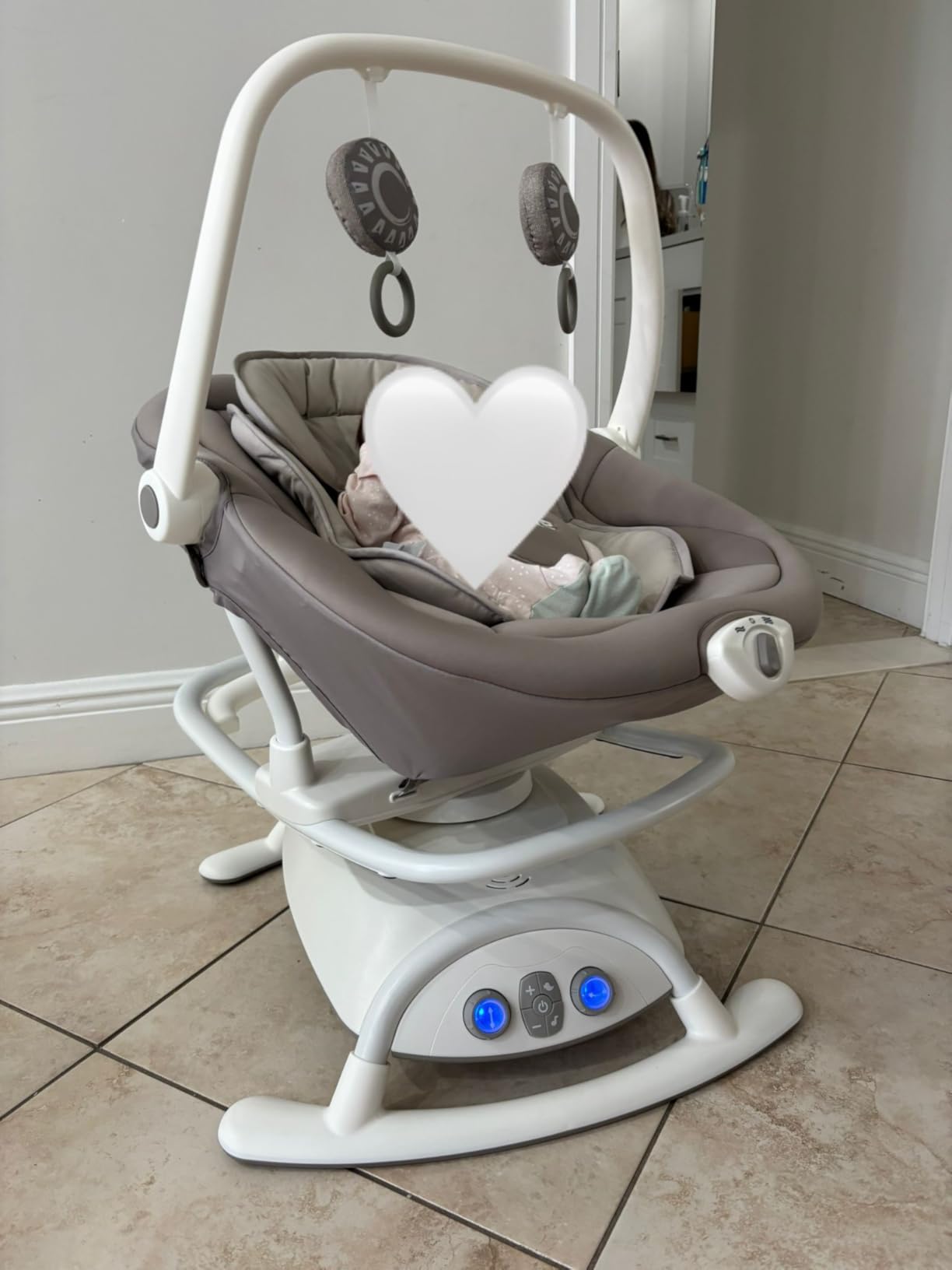 Joie Baby Cinnamon 2-in-1 Glider & Rocker, Multi-Motion Baby Swing, Swing and Rocker Combo with Plush Fabrics, Compact Design, and Multiple Recline Positions customer photo 2