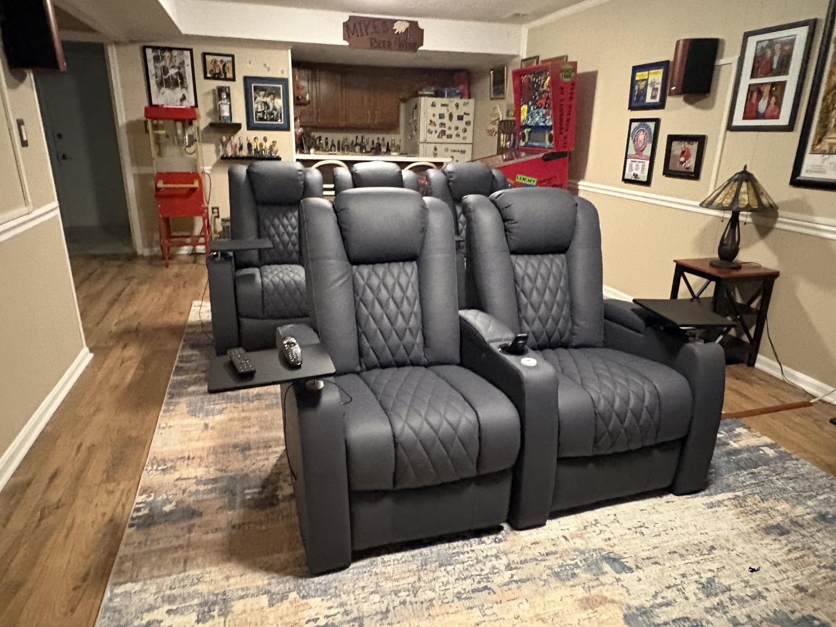 comfiroom Top-Grain Leather Home Theater Seating, Dual-Motor Power Recliner | Classic Series Brown Zero Gravity Motorized Theater Chair with USB-C Charging, Adjustable Headrest, Tray Table, Row of 1 customer photo 1