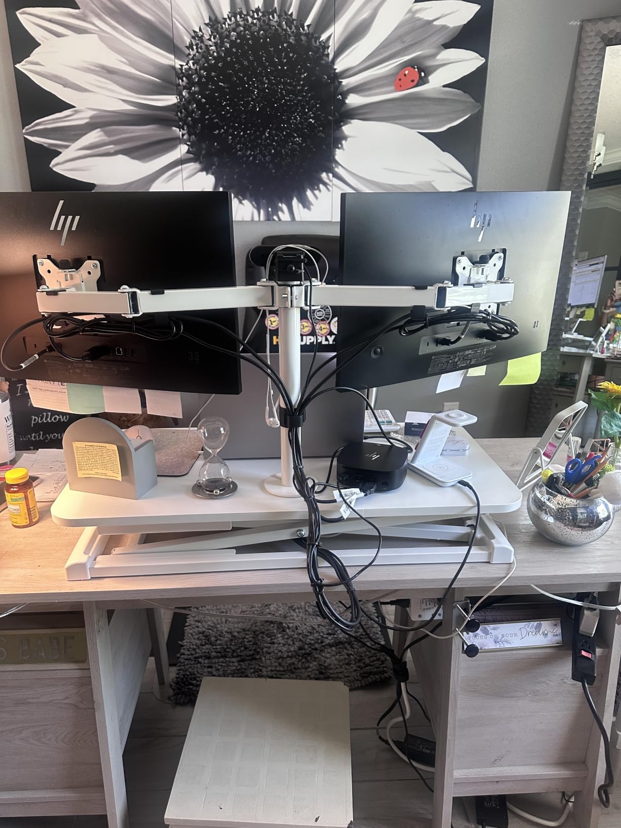 VIVO Height Adjustable 36 inch Standing Desk Converter with Dual 13 to 30 inch Monitor Stand, Sit Stand Monitor Mount and Desk Riser, Black, DESK-V036K-M2 customer photo 2