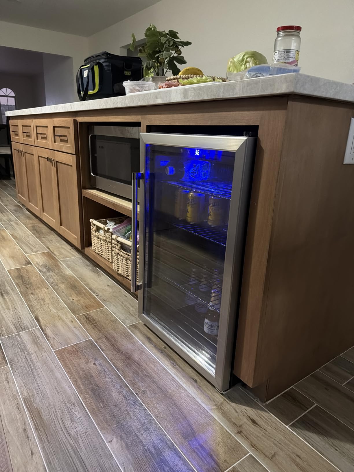 Electactic Wine Cooler 37 Bottle Freestanding Fridge with Stainless Steel Reversible Glass Door, 145 Can Beverage Refrigerator Quiet Compressor for Home Kitchen Bar, 4.5 Cu.ft Silver customer photo 2
