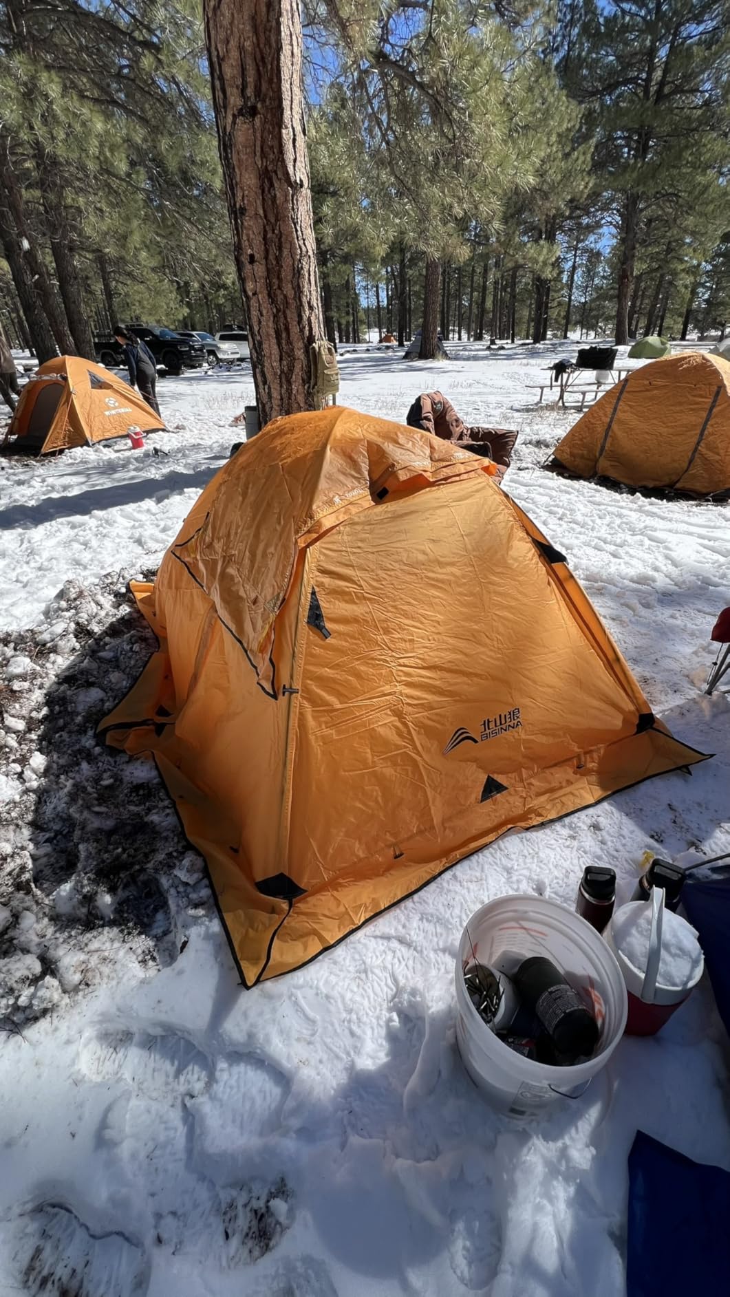 BISINNA 4 Season Tent for Backpacking Winter Tents 2 Person Lightweight Cold Weather Tents Waterproof Double Layer All Season Tent Aluminum Alloy Poles Easy Set Up for Camping, Hiking, Outdoor customer photo 1