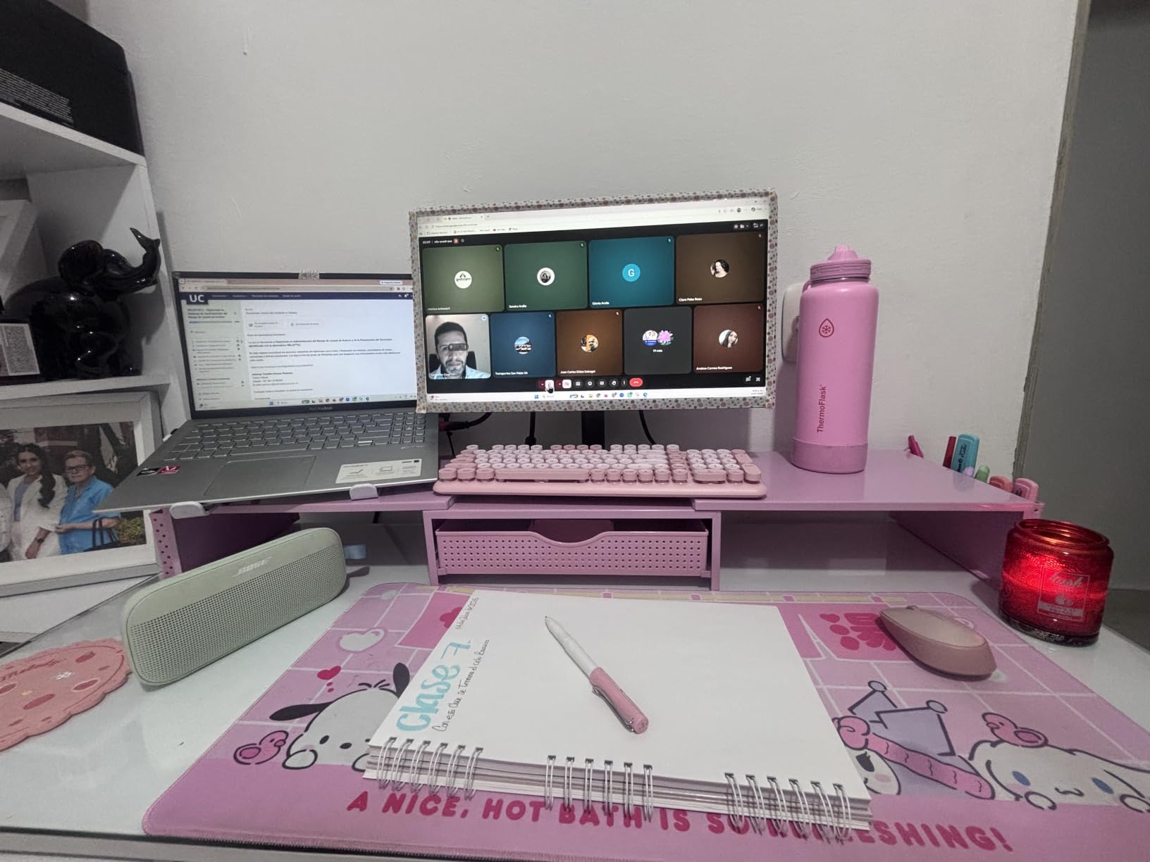 gianotter Dual Monitor Stand Riser With Drawer and 2 Pen Holders | Desk Organizer and Accessories Computer Monitor Stand, Desk Shelf for Top of Desk (Black) customer photo 2