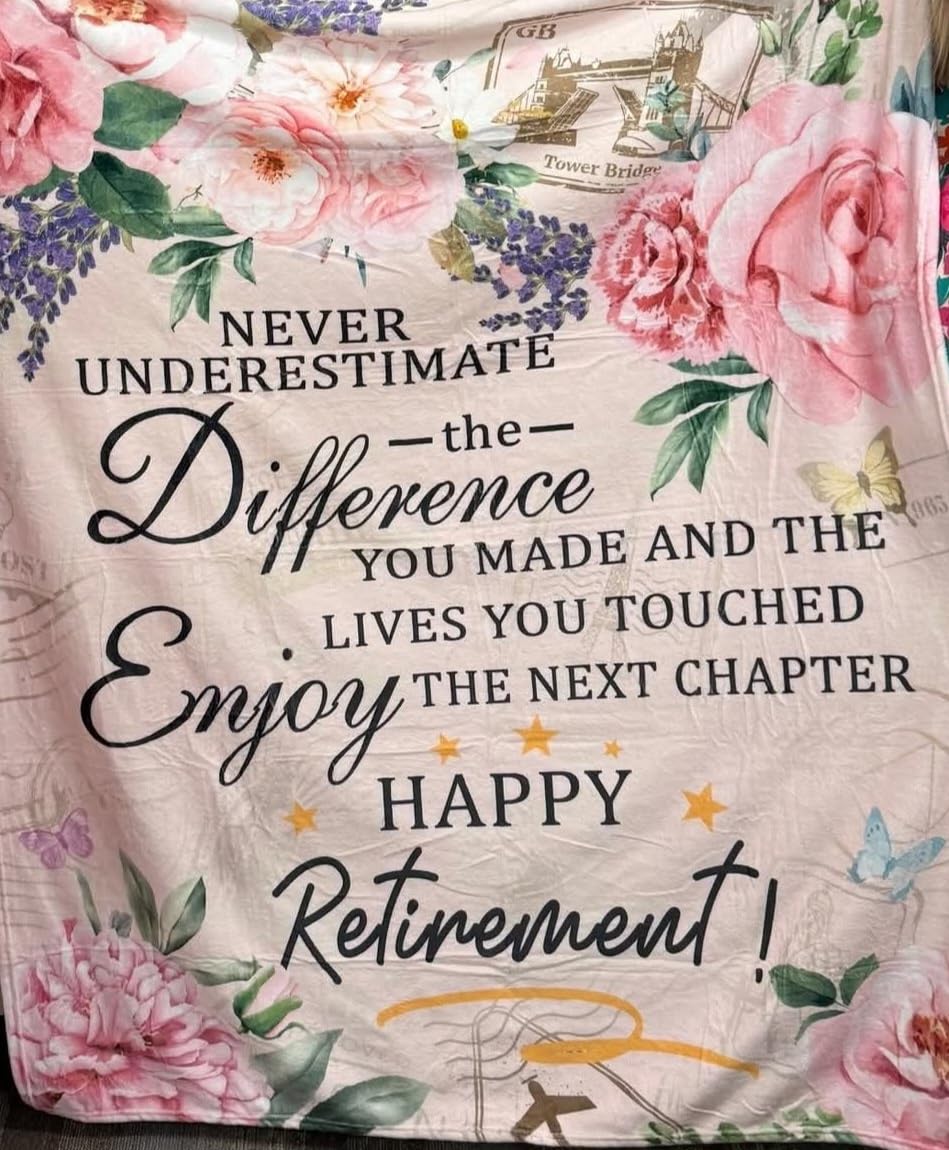 Retirement Gift for Woman, Retirement Blanket for Women 60