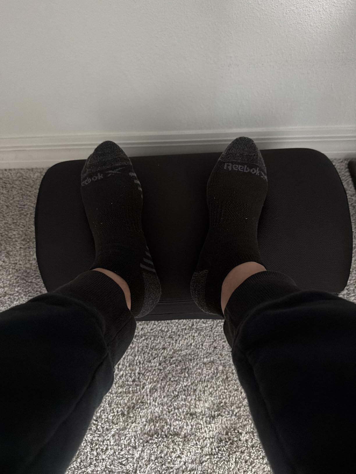 TranquilRelax Foot Rest Under Desk, 3-Height Adjustable Foot Stool, Black | Desk foot rest, ergonomic foot support, machine-washable cover, non-slip bottom, gaming foot rest, office, car customer photo 2