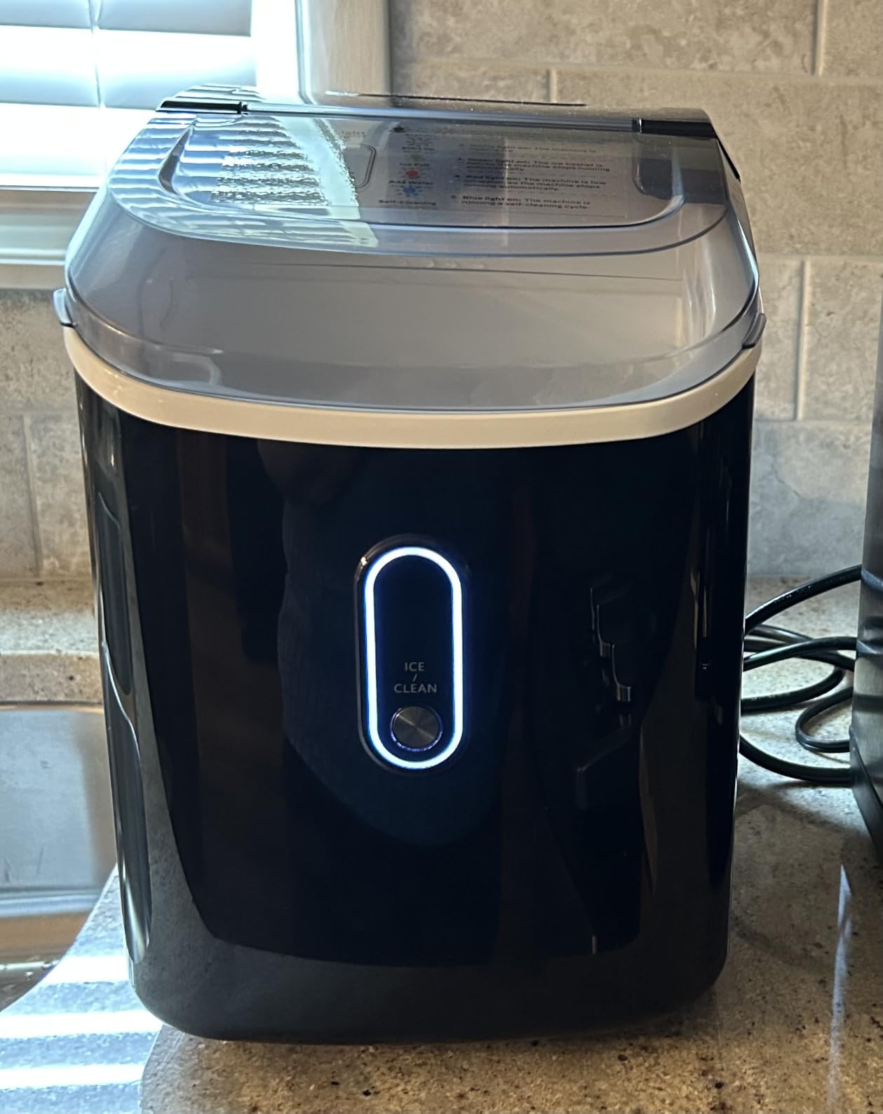 Silonn Nugget Ice Maker Countertop, Pellet Ice Machine with Self-Cleaning Function, Sonic Ice Maker Produces 36lbs of Chewable Ice in 24 Hours, Ideal for Home Kitchen and Office (Stainless Steel) customer photo 1
