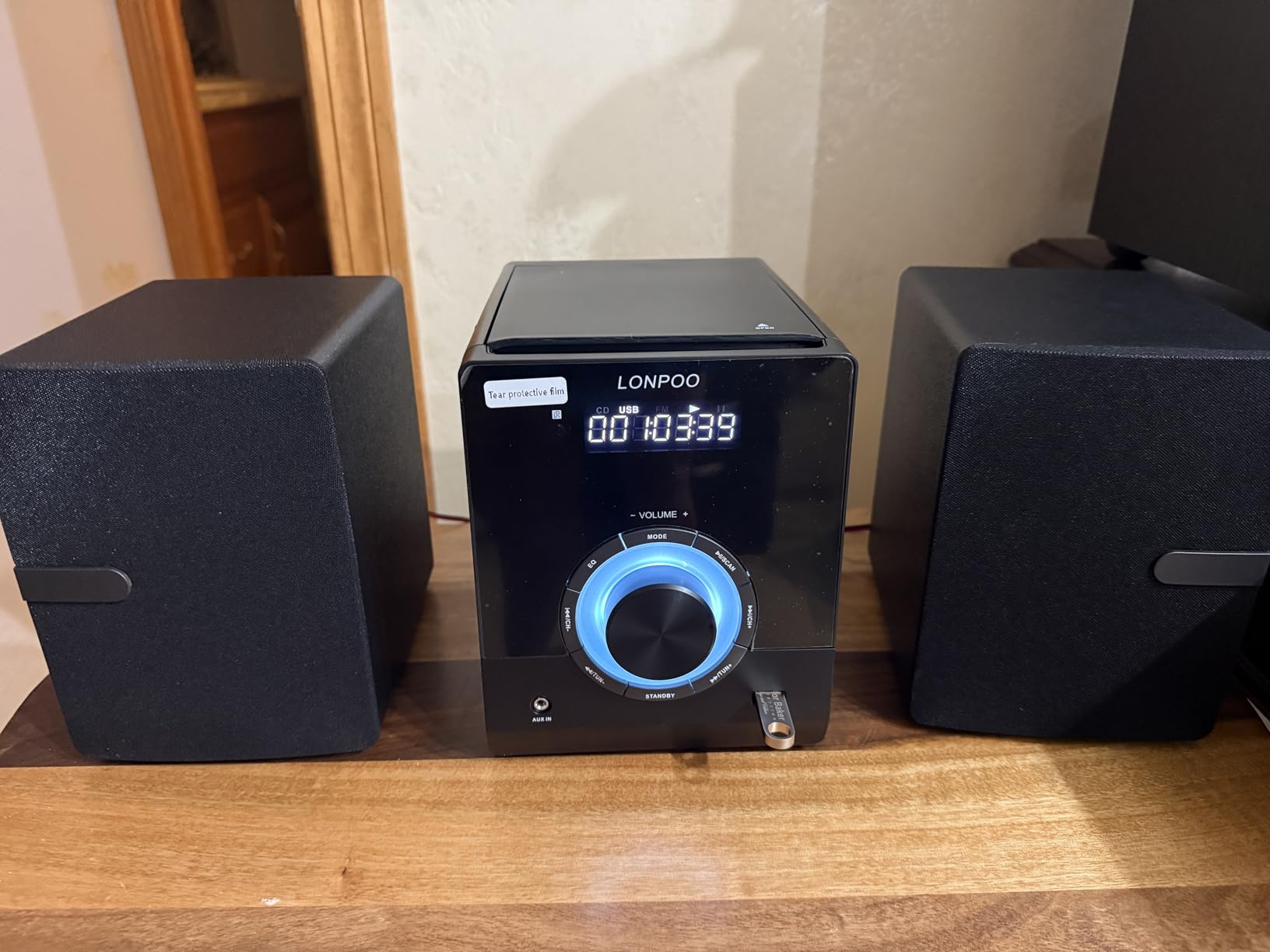 Compact Stereo System Speakers with CD Player, Bluetooth, FM Radio, Aux-in, USB-in, Earphone Jack, DSP-Tech, Remote, 30W Crisp-Sound Shelf Stereo System for Home (LP-886) customer photo 2