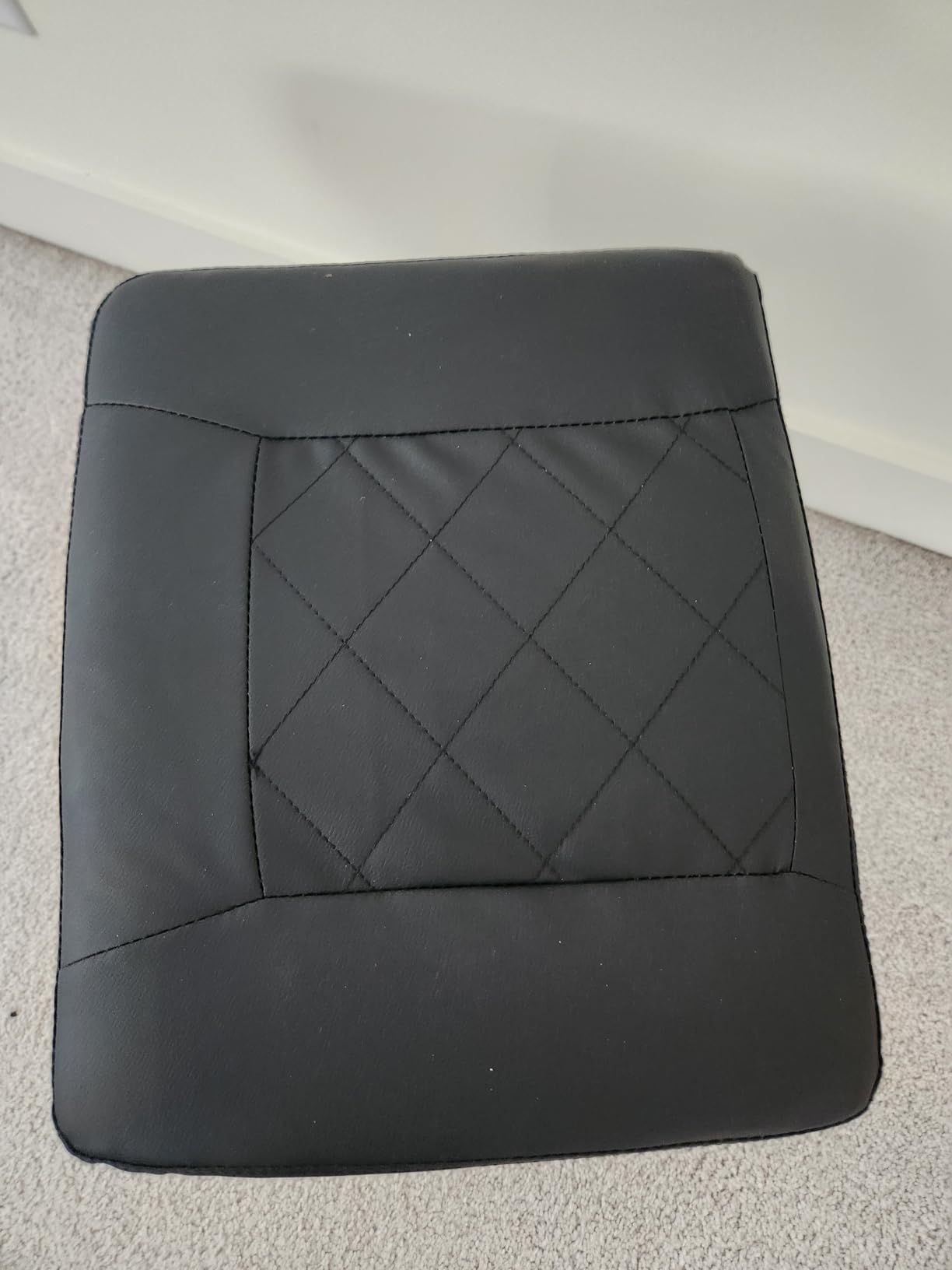 VECELO Under Desk Footrest, PU Ergonomic Foot Rest with Wheels, Comfort Padding, Height Adjustable for Relieving Leg Pain, Stiffness, Black customer photo 1