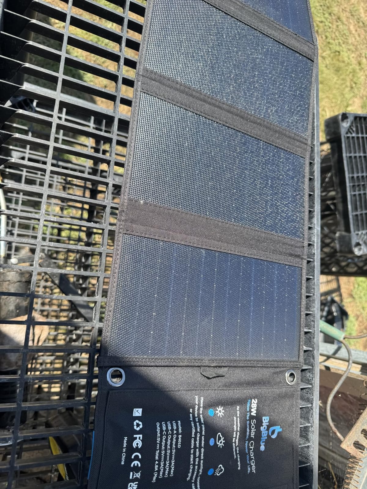 BigBlue 30W Fast Charging Solar Charger with USB-A, USB-C and DC Outputs | IP68 Waterproof, Portable Folding Solar Panels Compatible with iPhone, iPad, Samsung, LG, Power Banks, Power Station customer photo 2