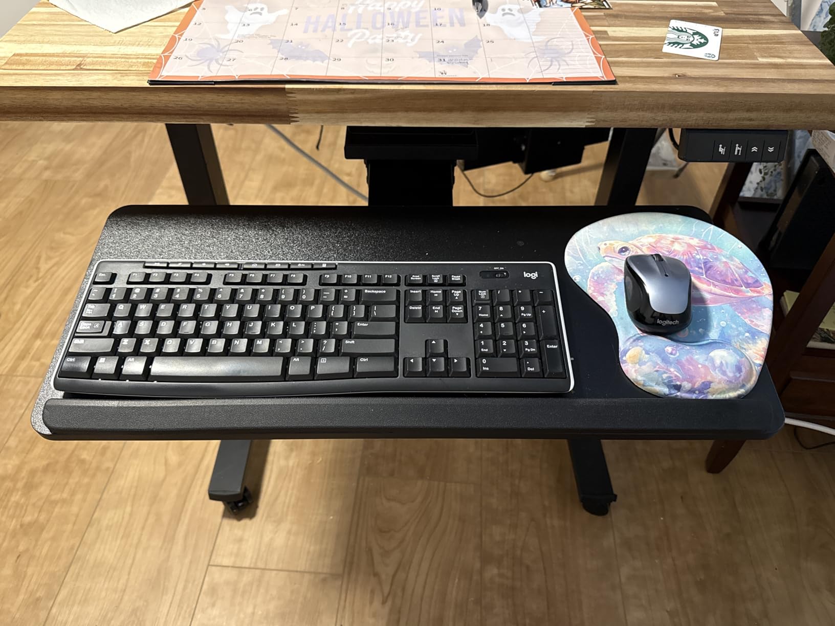 Keyboard Tray Under Desk Slide Out, 25 x 11 inch, Black | with Storage Drawer, Height Adjustable Swivel Tilt, Ergonomic Under Desk Mount Keyboard & Mouse Holder for Gaming Home Office customer photo 2