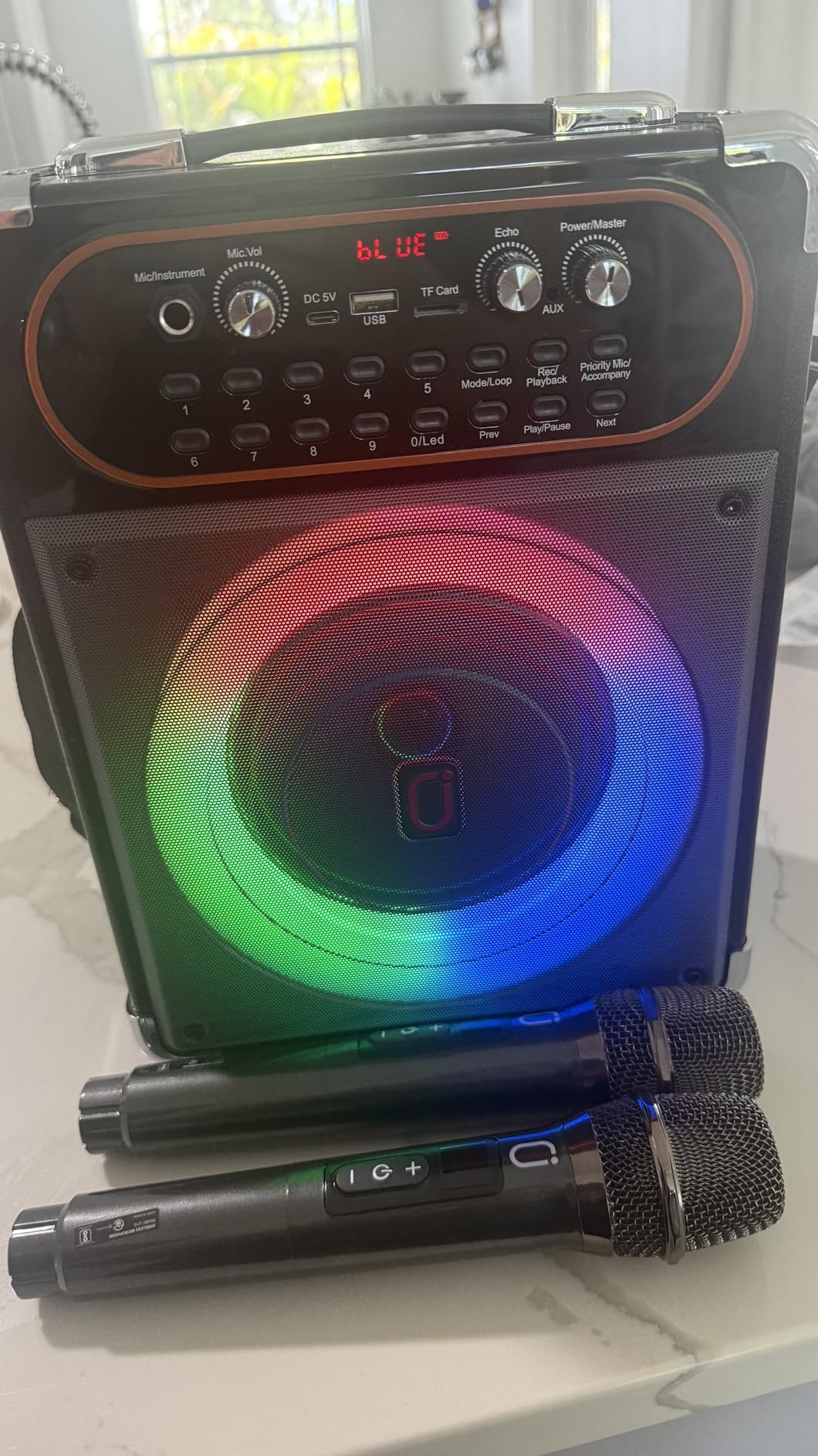 Karaoke Machine with 2 Zero Delay Mics for Adults, Karaoke Set for Parties customer photo 2