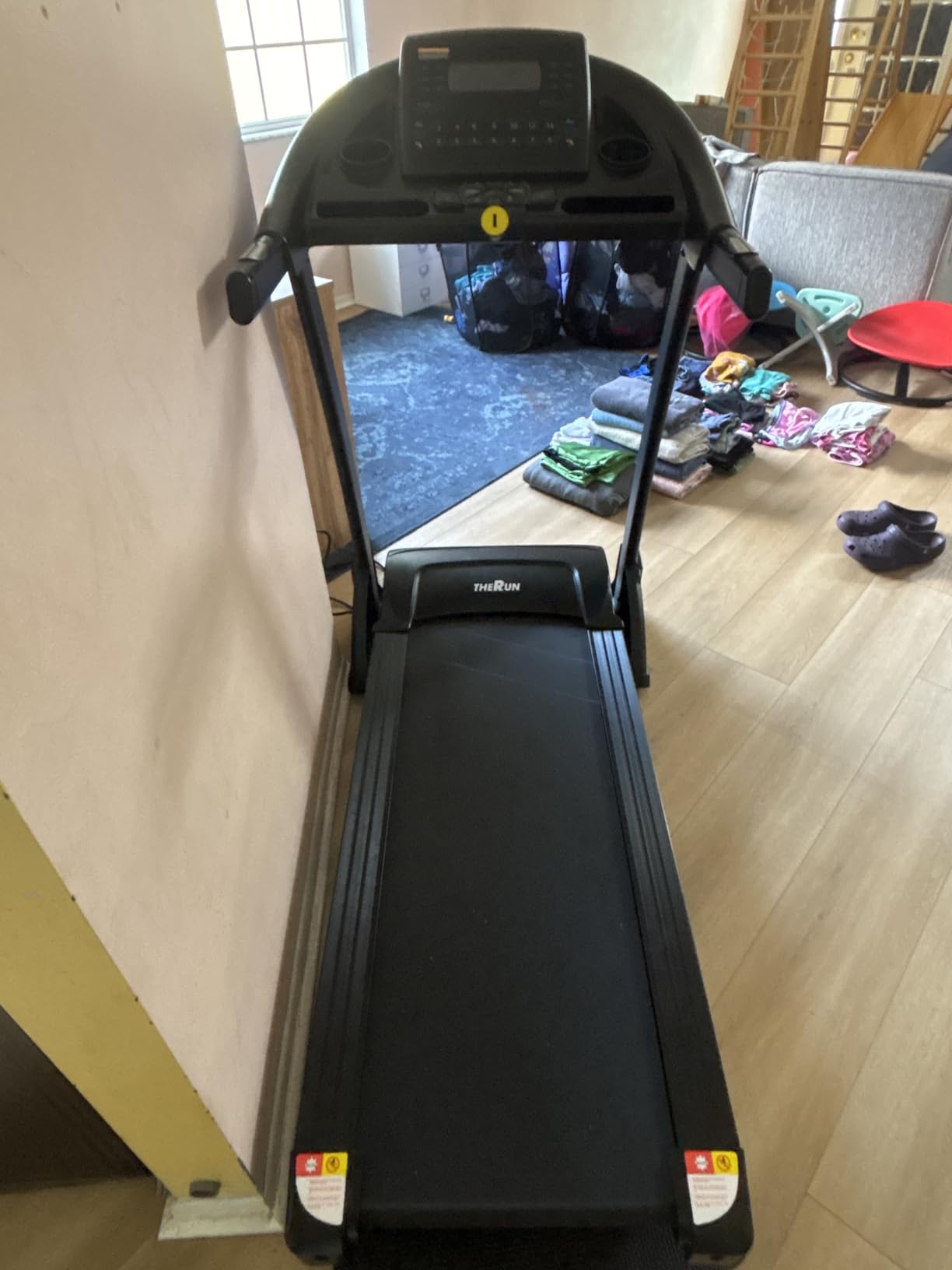 THERUN Treadmill Folding Incline Treadmill 16% Running Treadmill for Home | 16% auto, 400lbs capacity, 4.0HP, with App, heart rate, wide belt, treadmill with cup holder, hydraulic folding customer photo 2