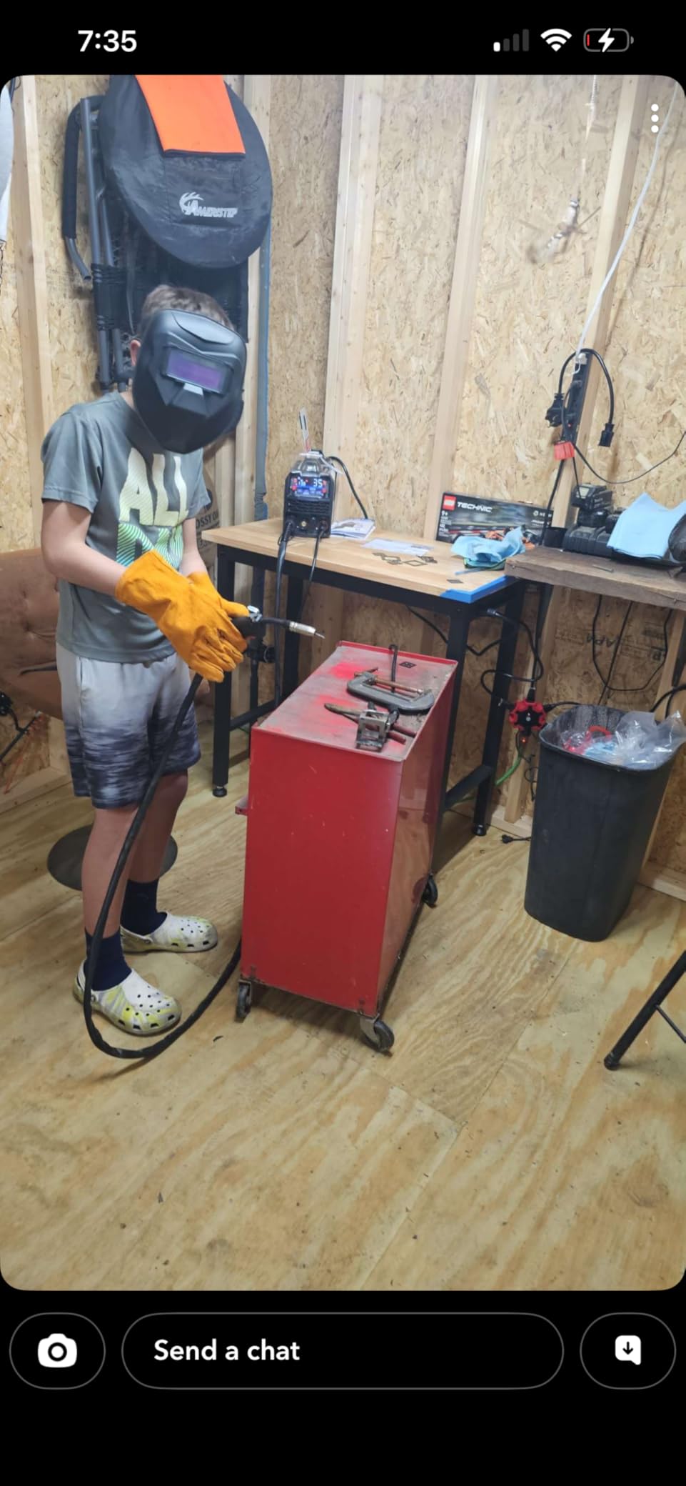 ANDELI 110V/220V MIG Welder 135A, PULSE Flux Core MIG/Lift Tig/Stick 3-in-1 Gasless MIG Welding Machine with Synergy, Large LED Display, 2T/4T Full Kit (Bonus Welding Helmet & Gloves) customer photo 1