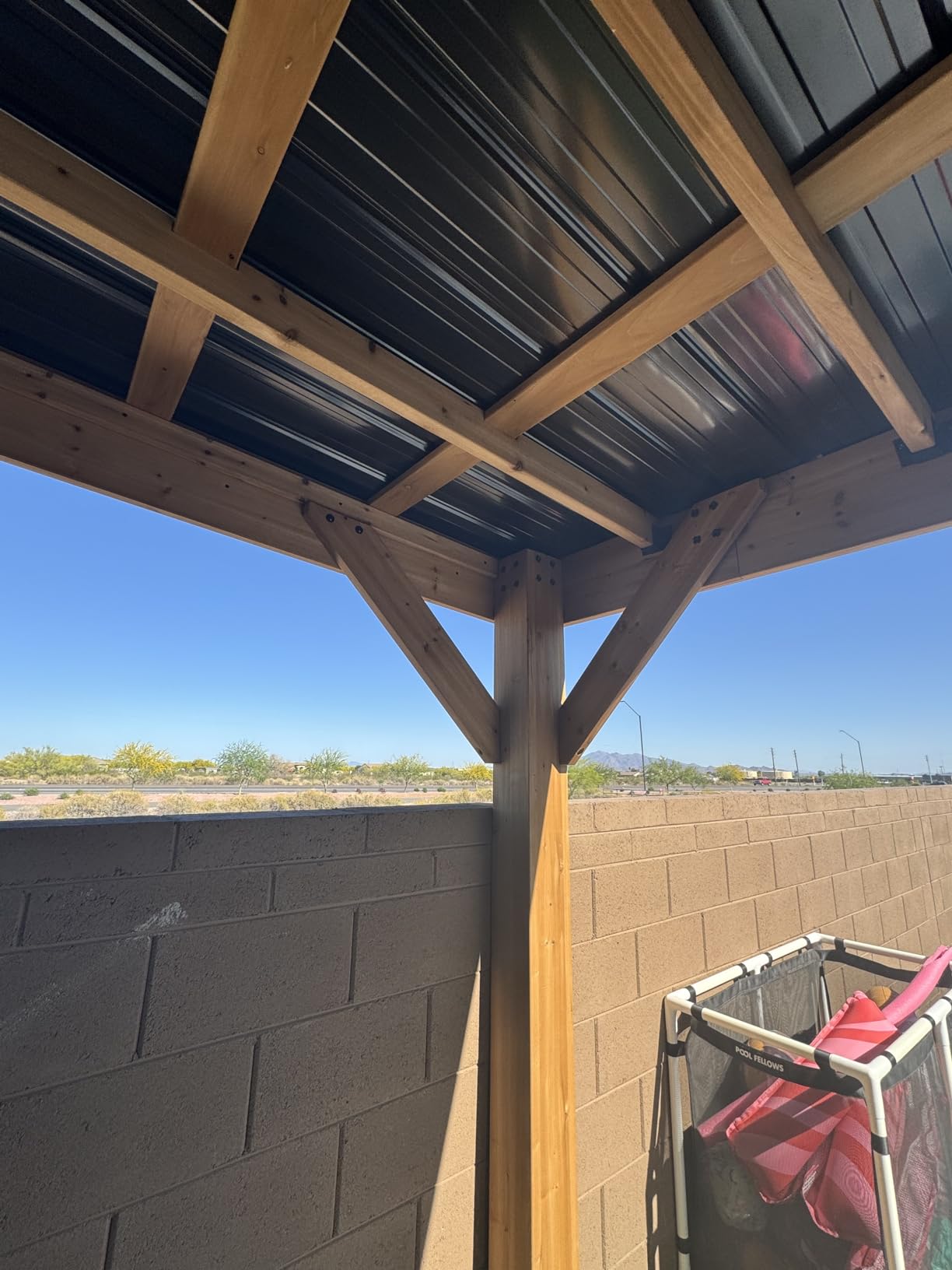 Backyard Discovery Arcadia 14' x 12' Cedar Wood Outdoor Gazebo Pavilion with Hardtop Galvanized Steel Slope Roof, Snow Support, Wind Resistance, PowerPort, Shade for Garden, Patio, Deck, Entertaining customer photo 1