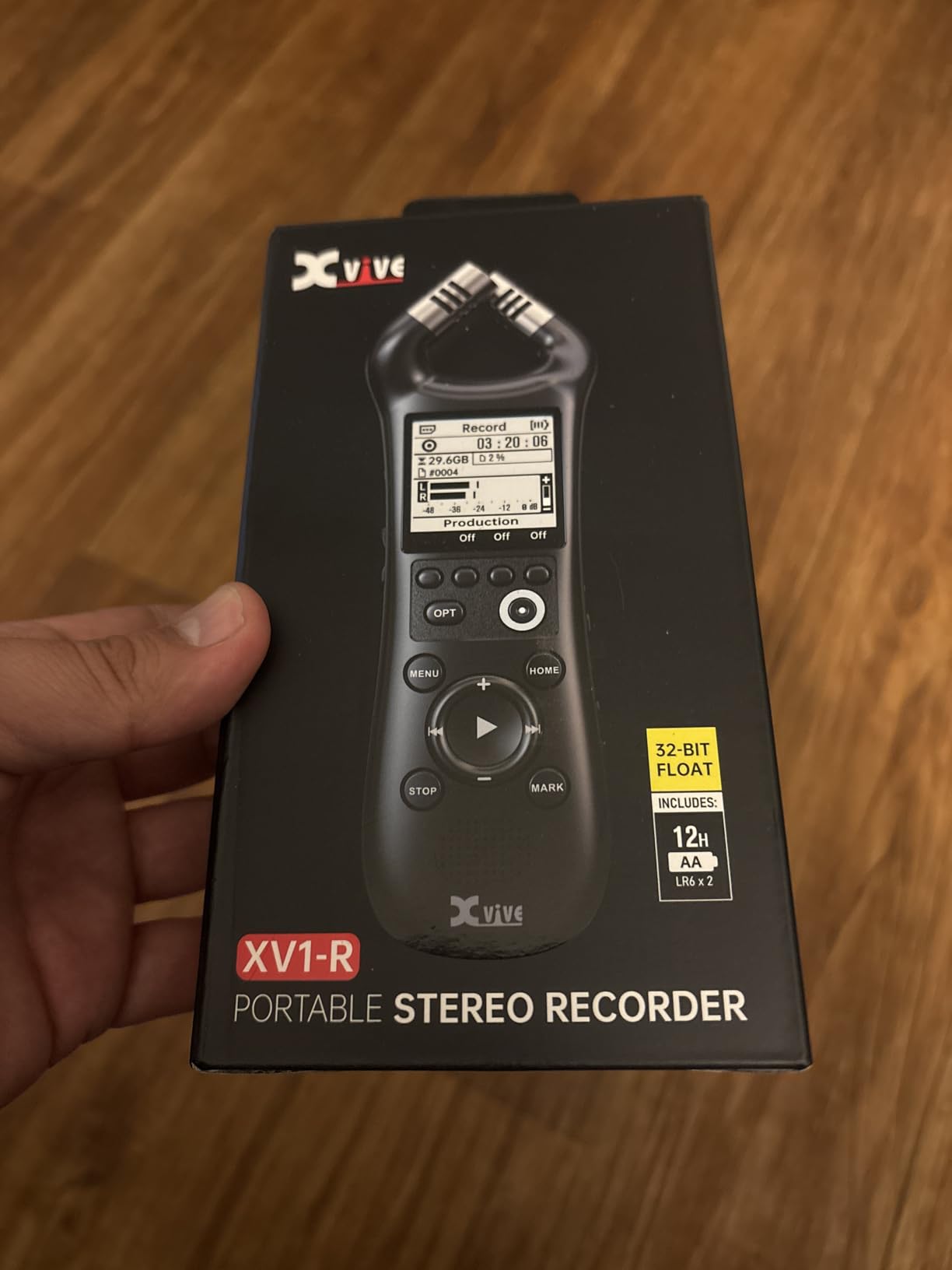 Xvive XV1-R Portable Stereo Audio Recorder with 32-Bit Float, X/Y Microphones, WAV/AAC Format, USB Microphone, Auto Record, for Musicians, Podcasters, Filmmakers customer photo 1