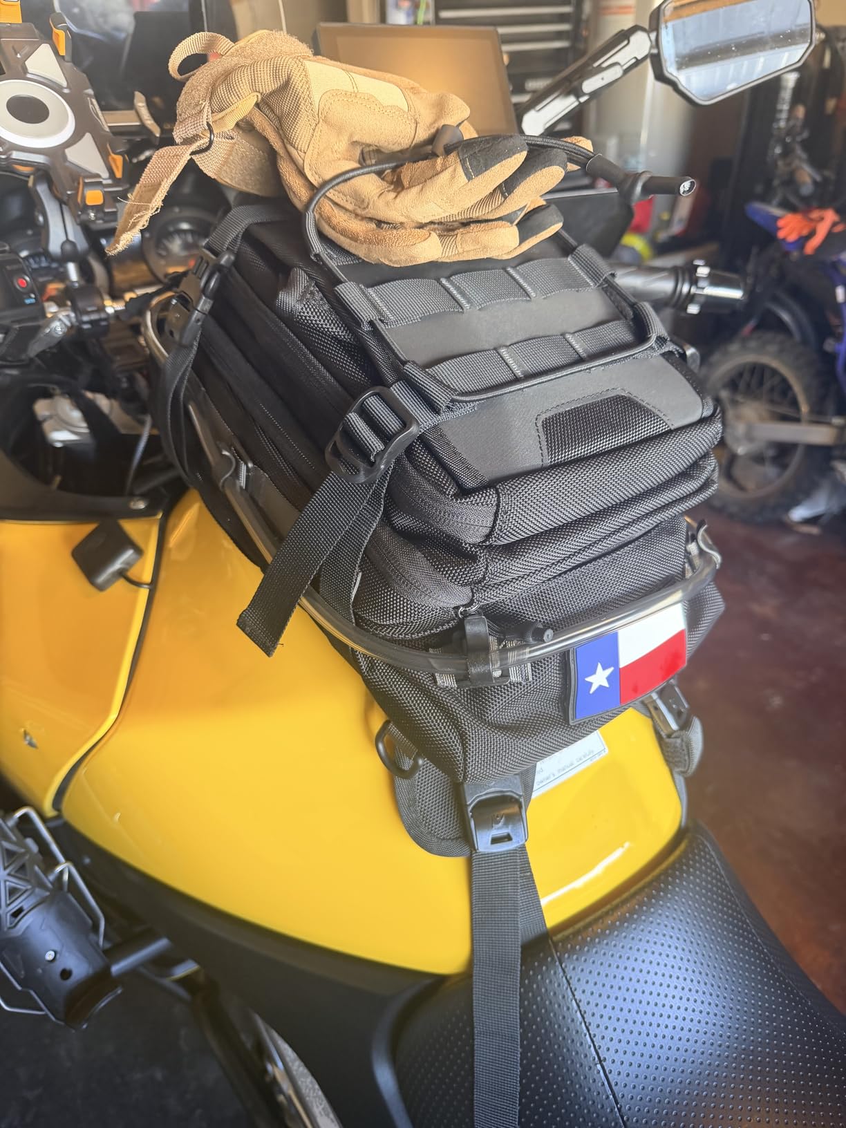 Rhinowalk motorcycle tank bag backpack, separate water bag, duffel bag with molle system, fits most adventure and sport motorcycle frames customer photo 1