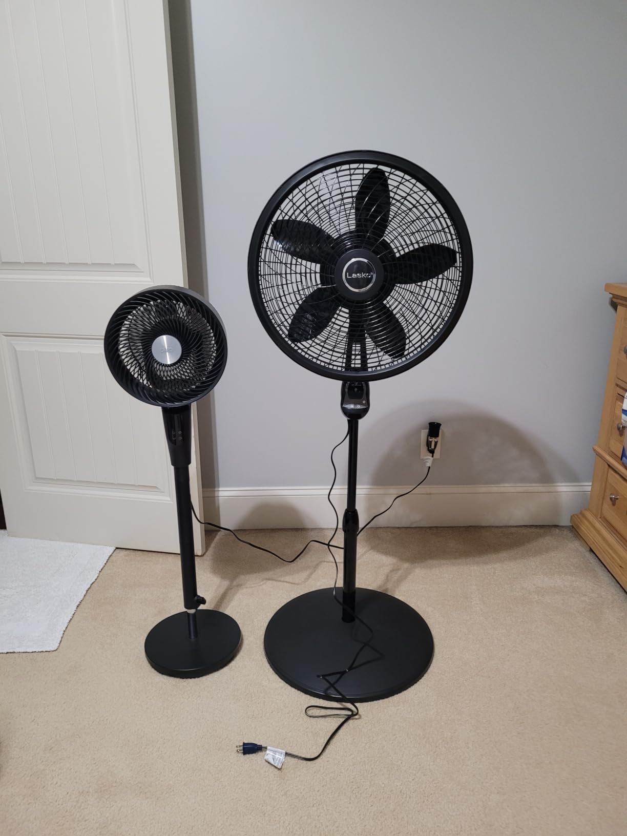 DREO Fan for Bedroom, 2026 Upgraded, 90ft Airflow, Quiet 90° Oscillating Standing Fan for Whole Room, DC Motor, 8+ Speeds, 3 Modes, 38-42'' Adjustable Height customer photo 1