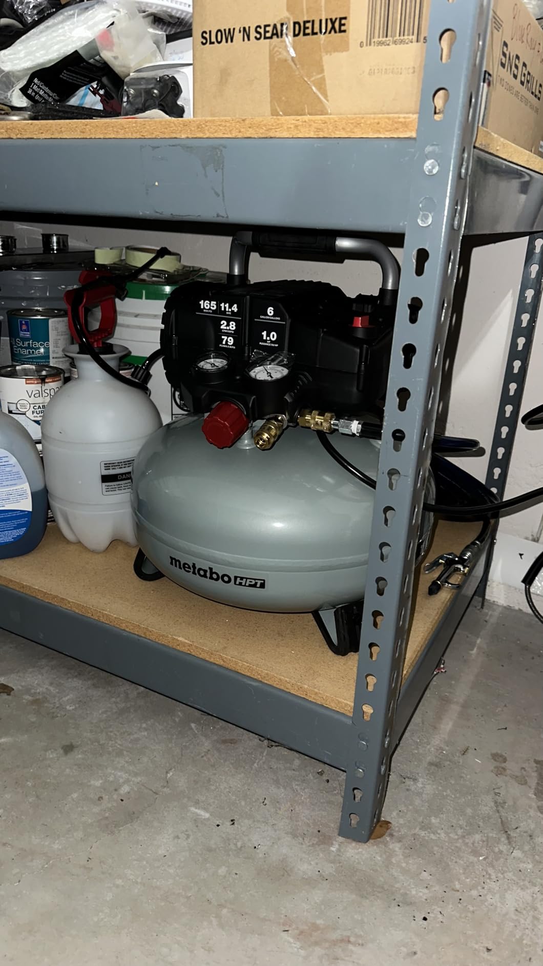 Metabo HPT Pancake Air Compressor, 6-Gallon 165PSI, Portable Air Compressor with 1.0 HP Oil-Free High Efficiency Motor, Lihghtweight, Quick Couplers for Fast Tool Changes, EC711S customer photo 2