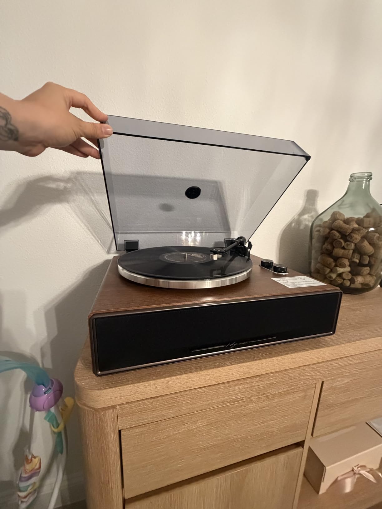 1 BY ONE HiFi Vinyl Record Player with Bluetooth Input, Piano Lacquer Grey | Built-in Speakers, AT-3600L Cartridge, Belt Drive Turntable customer photo 1