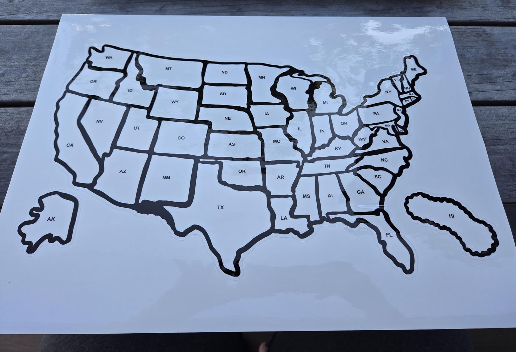 RV State Sticker Map, 11 ⅘