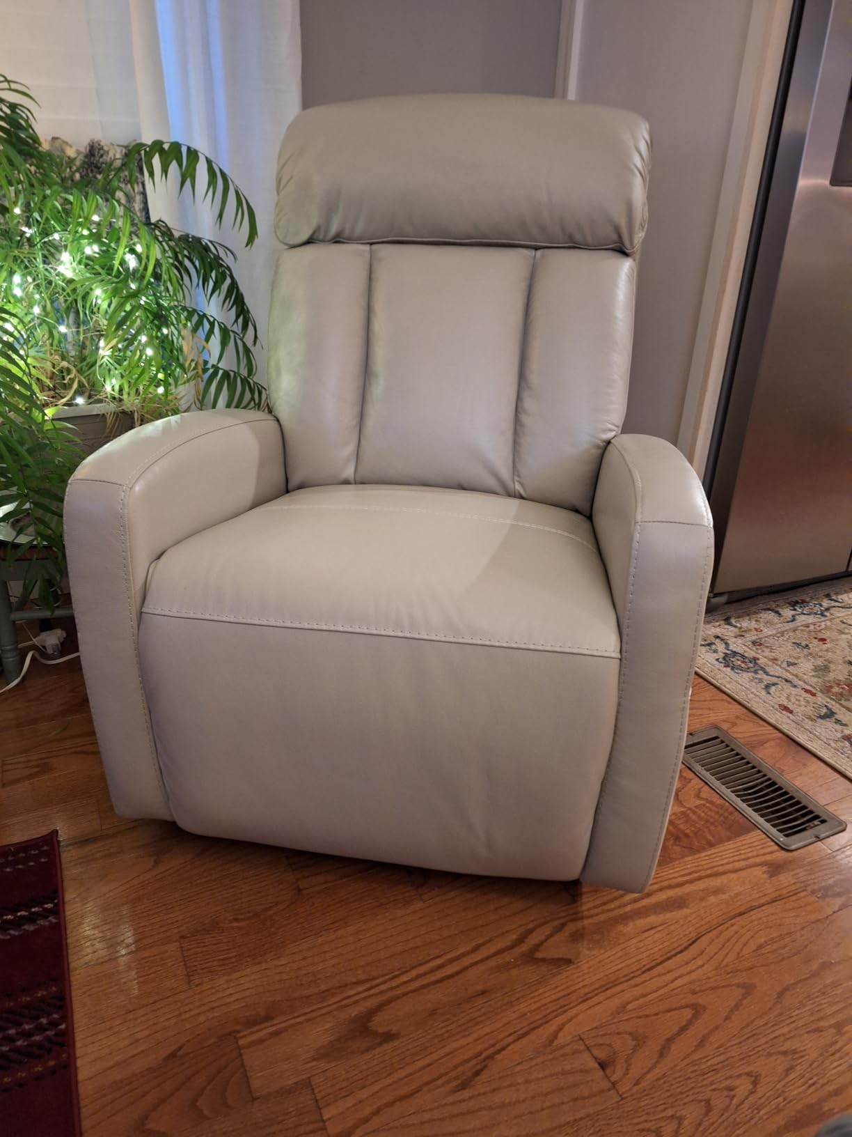 CHITA Genuine Leather Power Recliner Chair, Swivel Rocker, Creamy Grey - Electric Triple Motor Rocker Recliner for Living Room with Adjustable Headrest / Lumbar Support, USB & Type-C Charging Ports customer photo 2