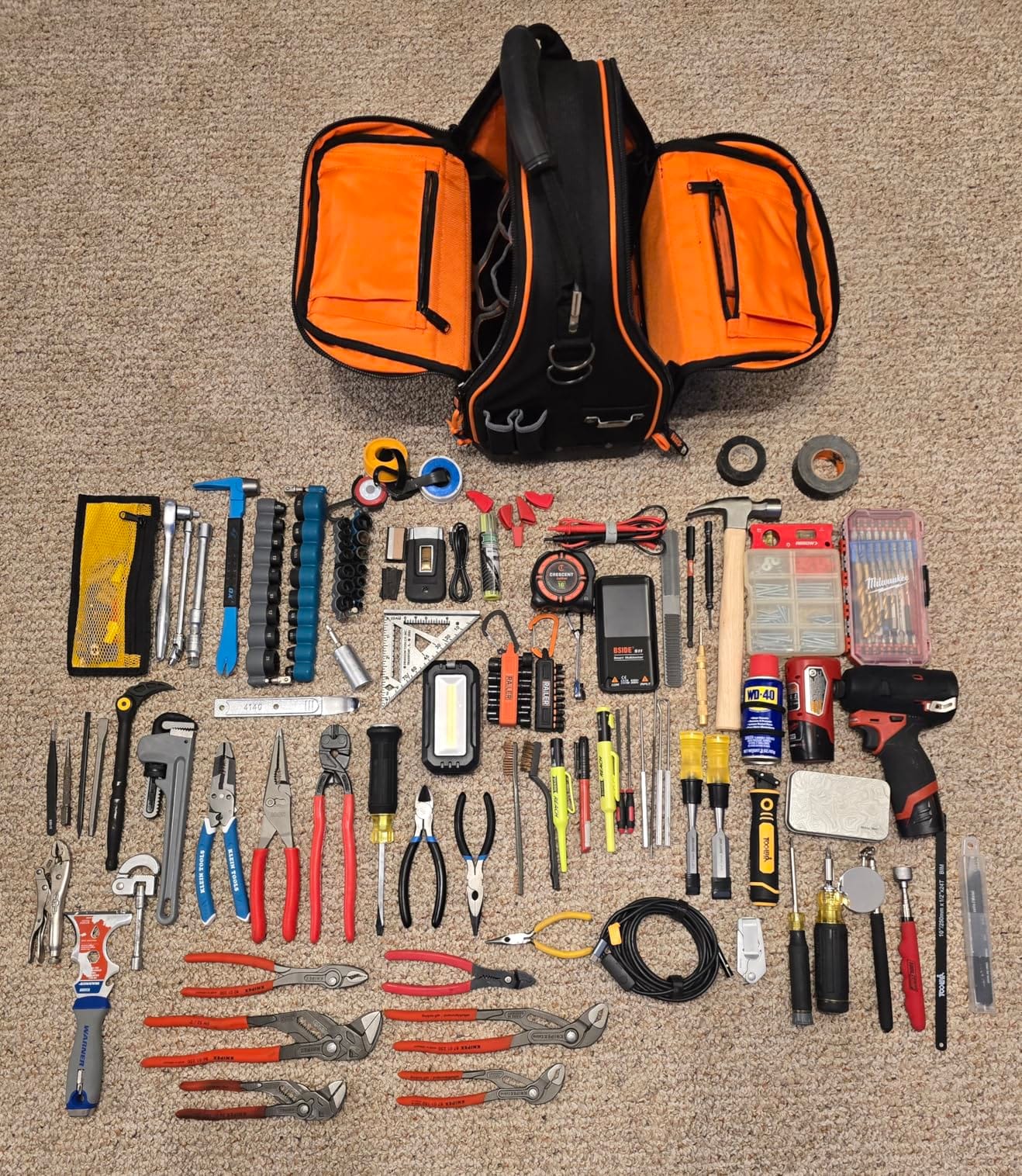 Klein Tools 62482 Tool Backpack, Tool-Station Pro Heavy-Duty Organizer with 27 Pockets, Large Interior, Molded Bottom, Electrician Tool Bag customer photo 2