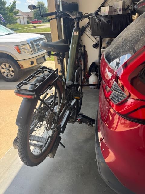 Eco Pro Upgraded 200lbs EBike Rack with Ramp for 2 E-Bikes, Foldable Tilting Bike Rack Platform for Tow Hitch 2
