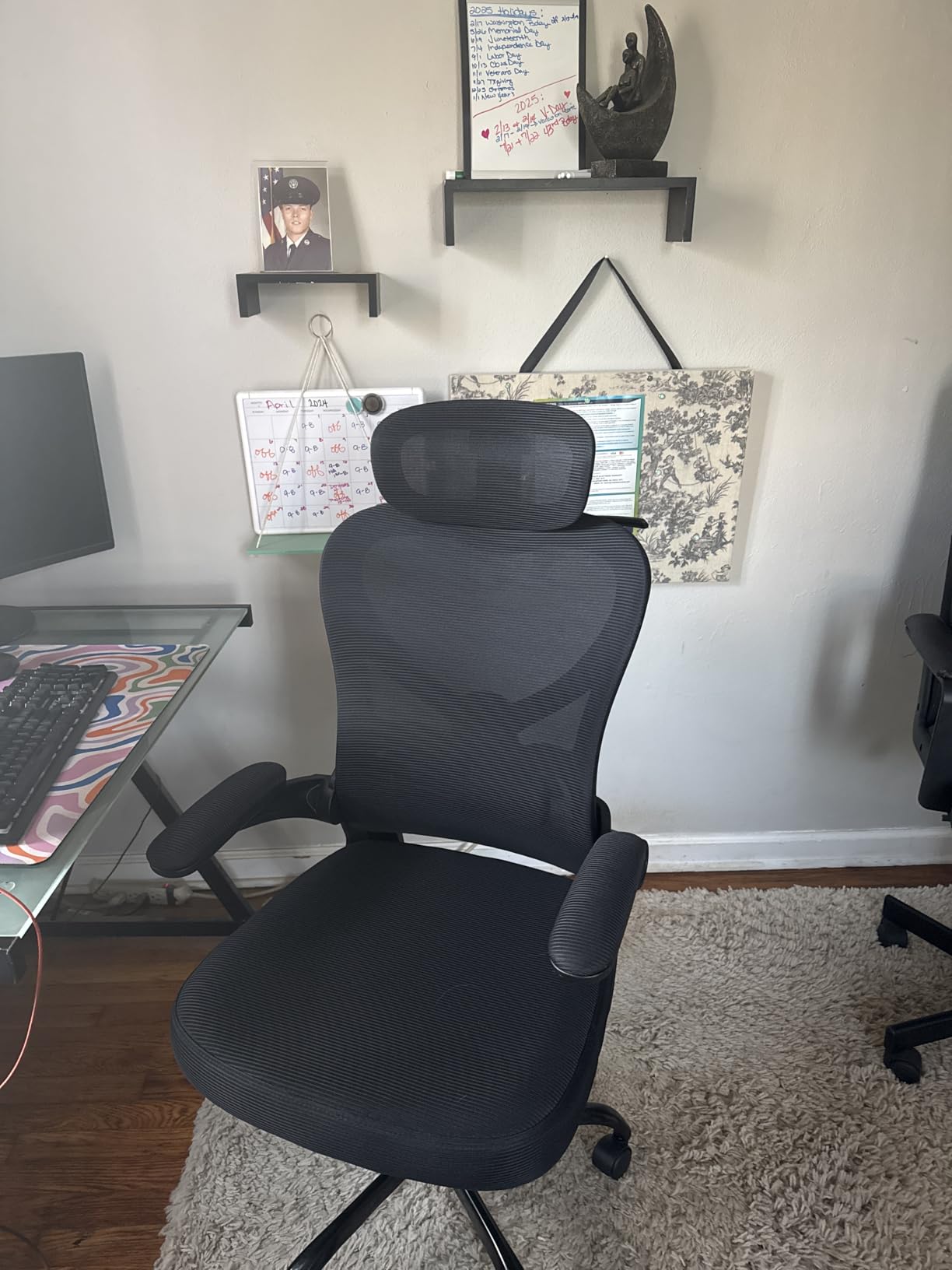 Ergonomic Office Chair, Mesh Home Office Desk Chairs with 3D Headrest | Freepub Computer Gaming Chair with Adjustable High Back Lumbar Support, Executive Swivel chairs, 350LBS Capacity, Black customer photo 2