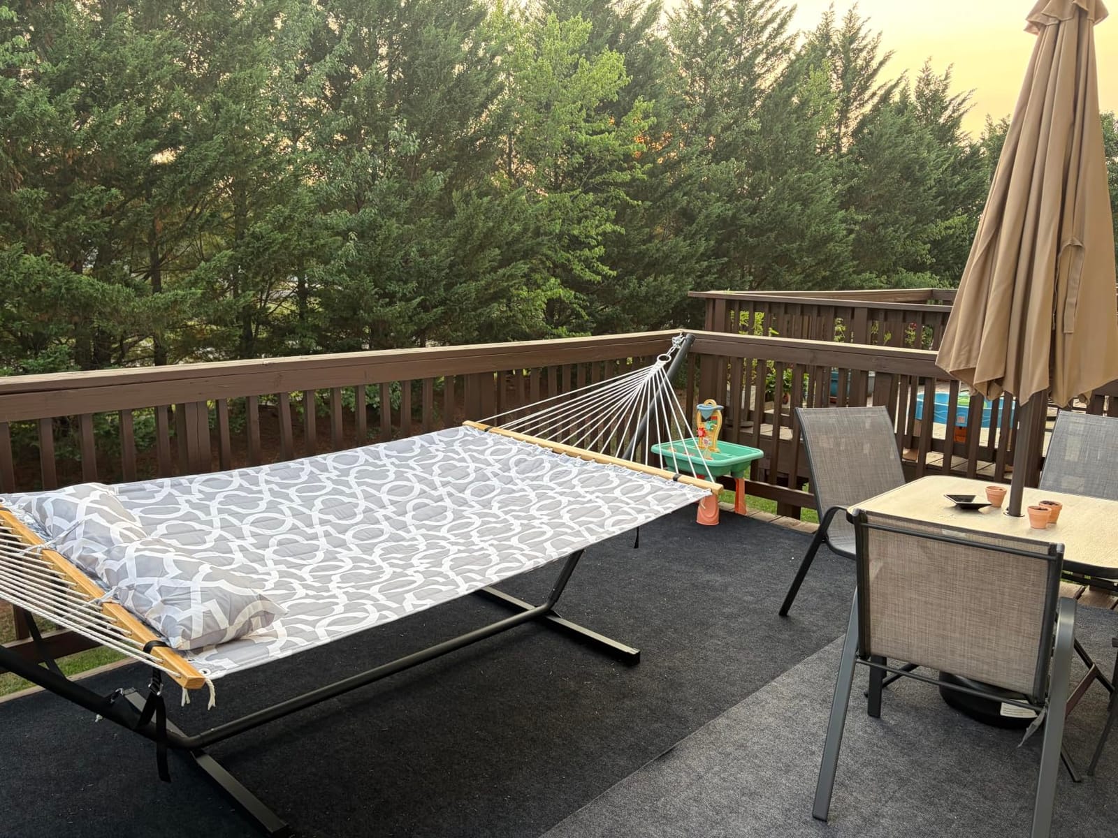 ANAGOO Double Hammock with Stand 500lbs Heavy Duty Outdoor Two Person White | 500 LBS Capacity, Stable Steel Frame, Balance Strap, Tool-Free Assembly, For Patio Garden customer photo 1