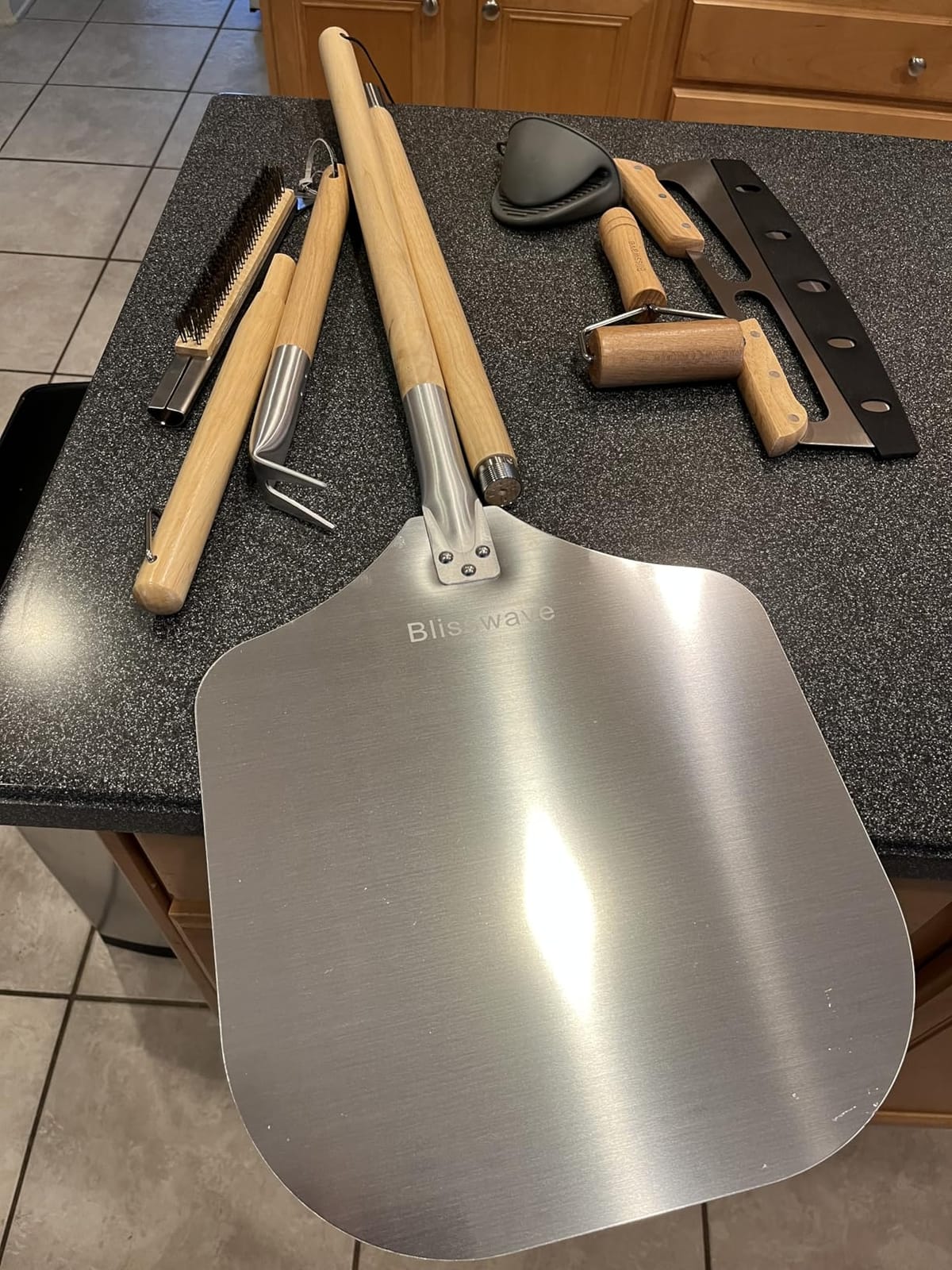 7PCS Pizza Oven Accessories Kit | Pizza Peel, Oven Brush, Bubble Popper Turner, Rocker Cutter, Dough Roller & Scraper customer photo 2