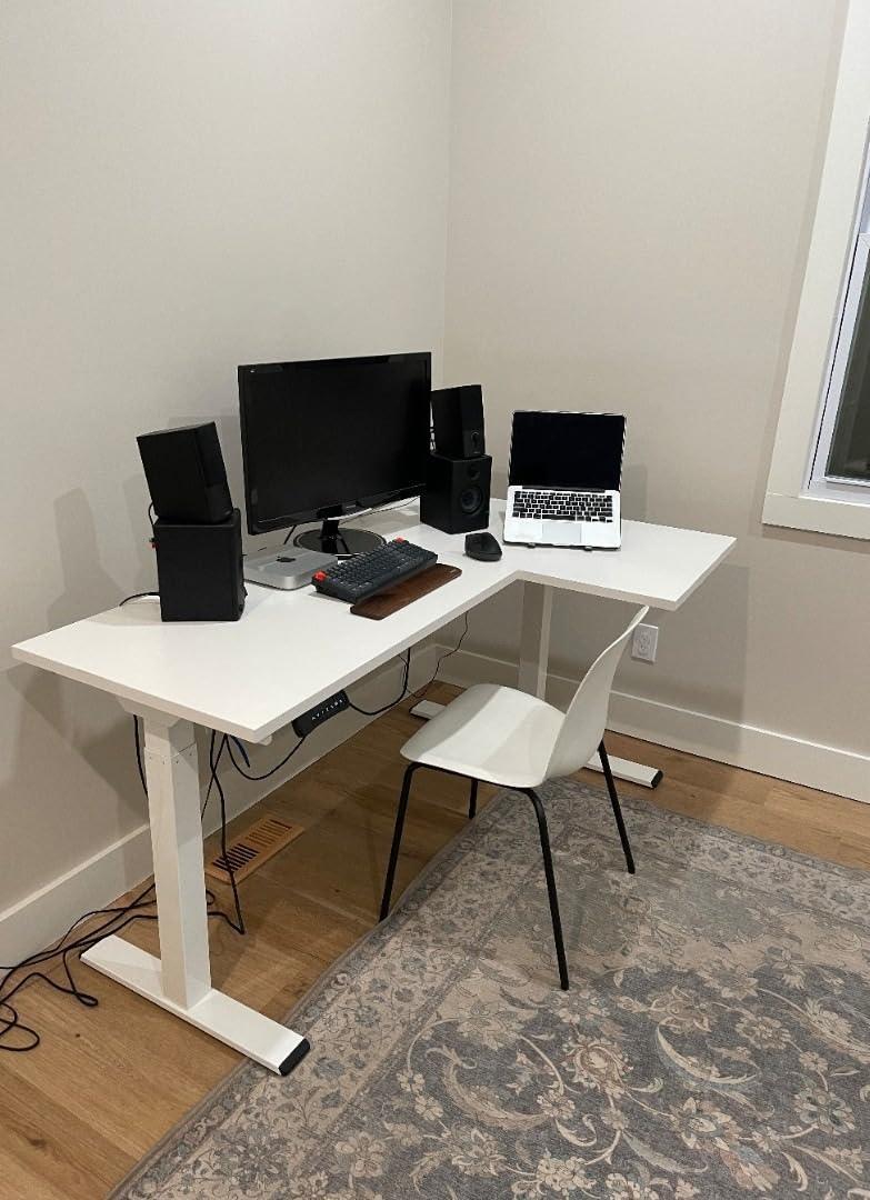 FLEXISPOT 71 x 63 Reversible L-Shaped Corner Standing Desk, Black | Height Adjustable, Large Workspace, Anti-Collision, Memory Presets, Sit Stand Desk for Home Office & Gaming customer photo 2