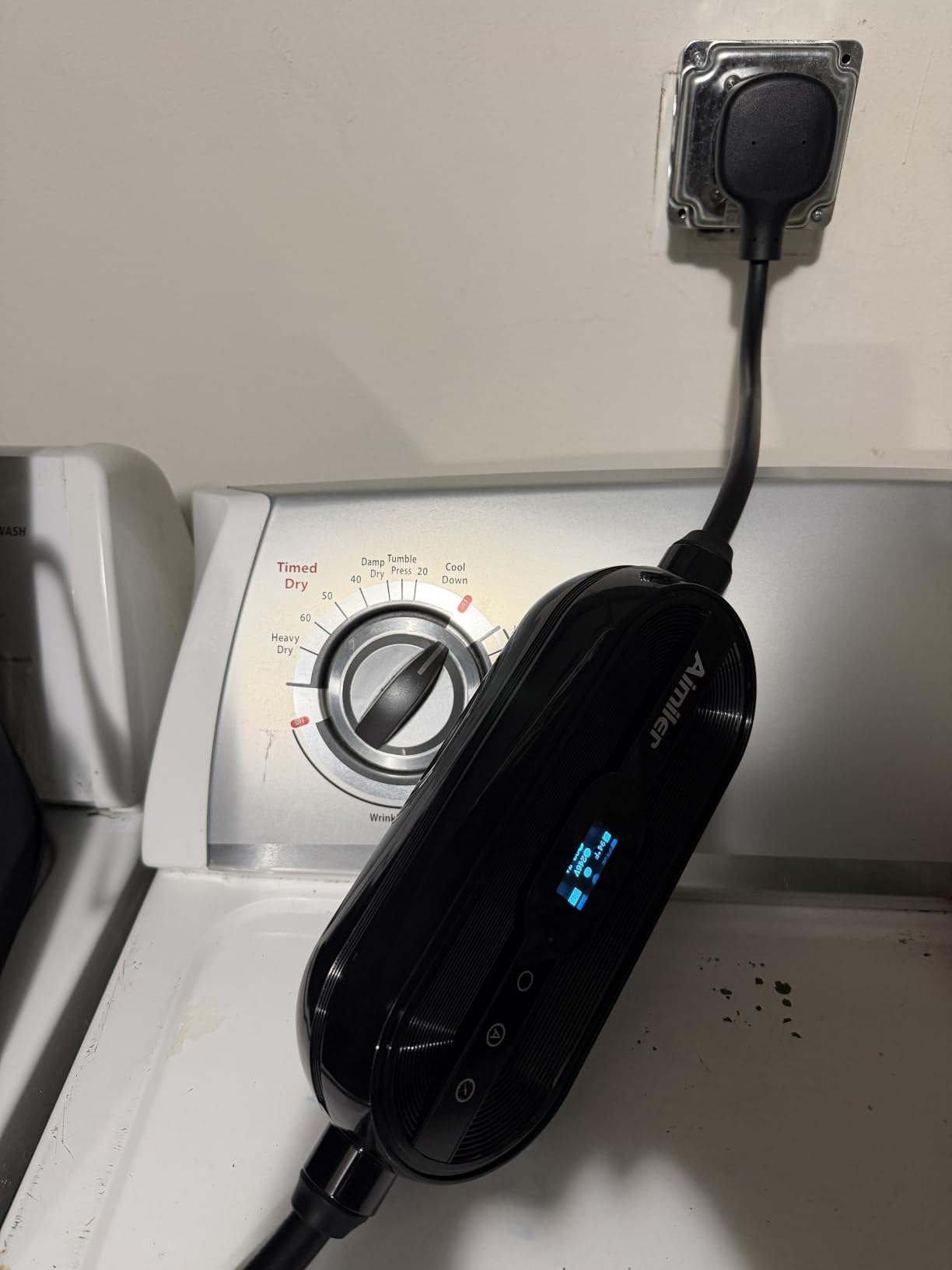 AIMILER Level 2 Electric Vehicle (EV) Charger (WiFi APP/Plug-Play), 40A, 25ft Cable ETL Certified, 220V-240V NEMA 14-50P Plug EVSE w/ J1772 Connector, Portable EV Car Charging Stations (Jet) customer photo 1