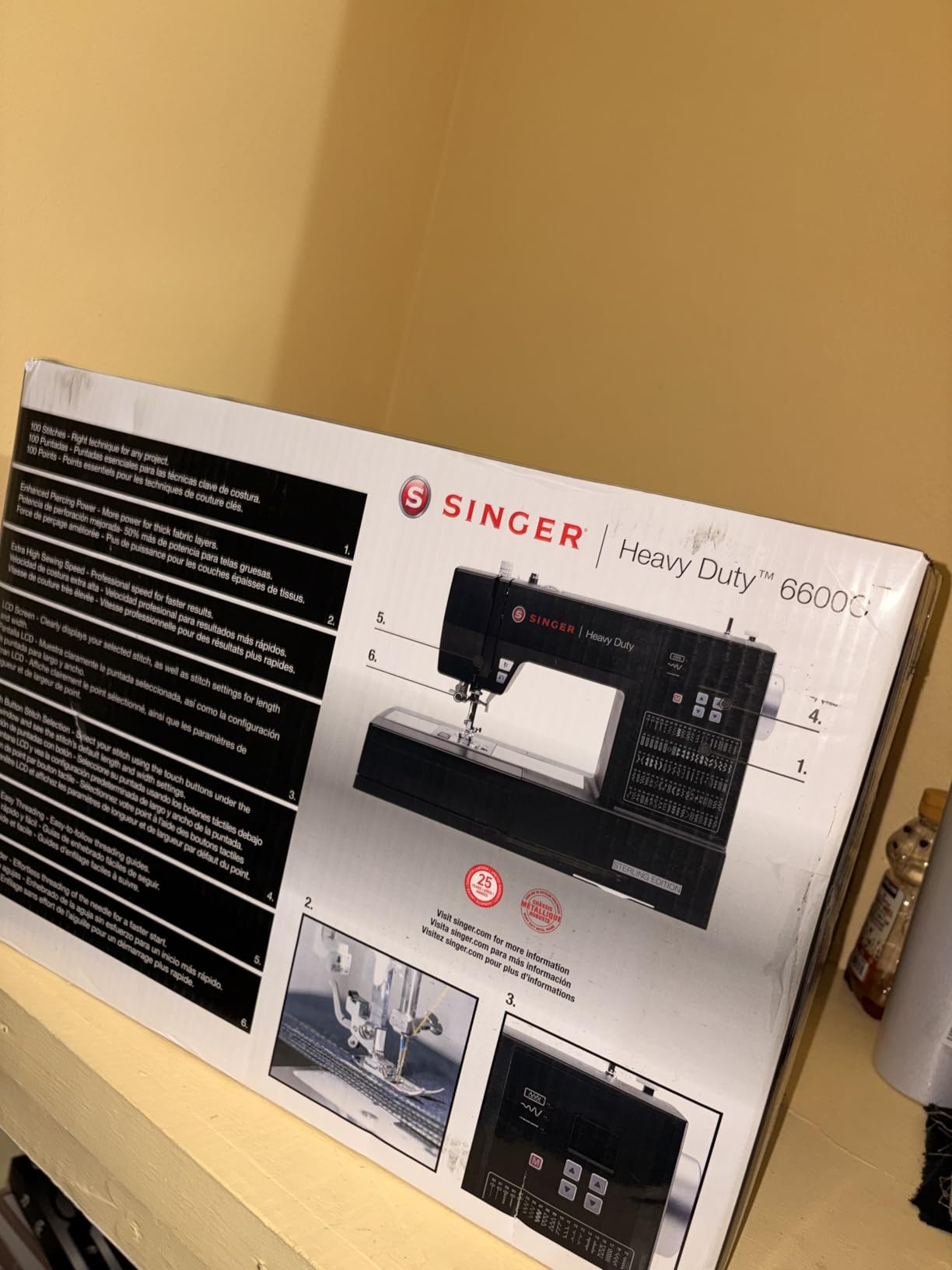 SINGER Heavy Duty 6600C Sterling Computerized Sewing Machine, 100 Stitches, 60% More Power customer photo 2