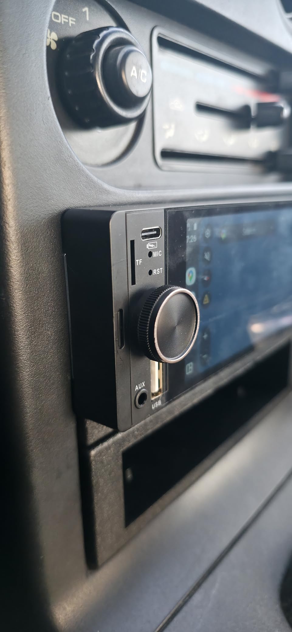 Universal Single Din Car Stereo with Wireless CarPlay & Android Auto, 6.36 Inch IPS Touch Screen Head Unit with Backup Camera/External Microphone, Car Radio Supports Bluetooth/SWC/FM/USB/TF customer photo 1